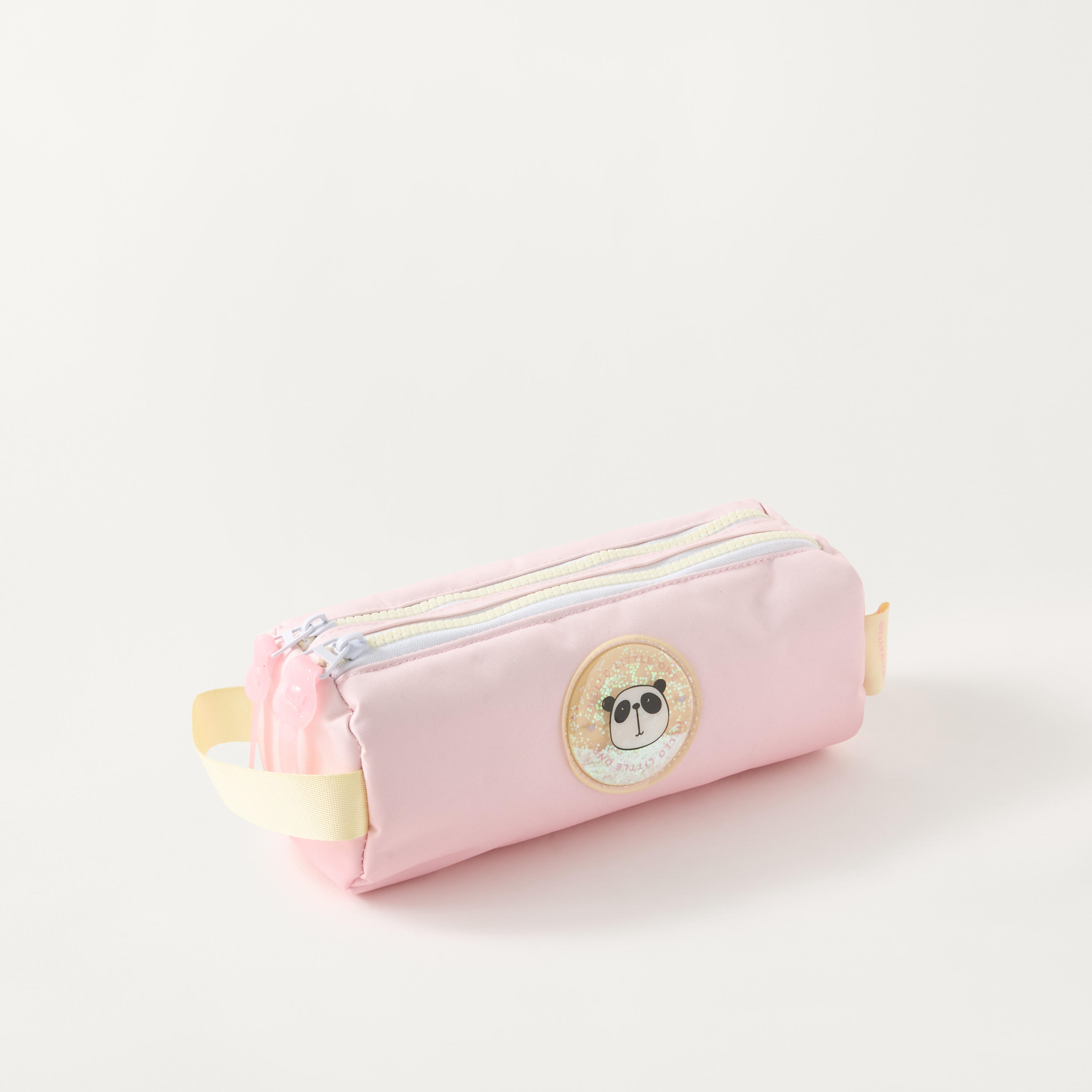 Mayfair Patch Detail 2-Compartment Pencil Case with Zip Closure-school-stationery-pencilcases-image-2