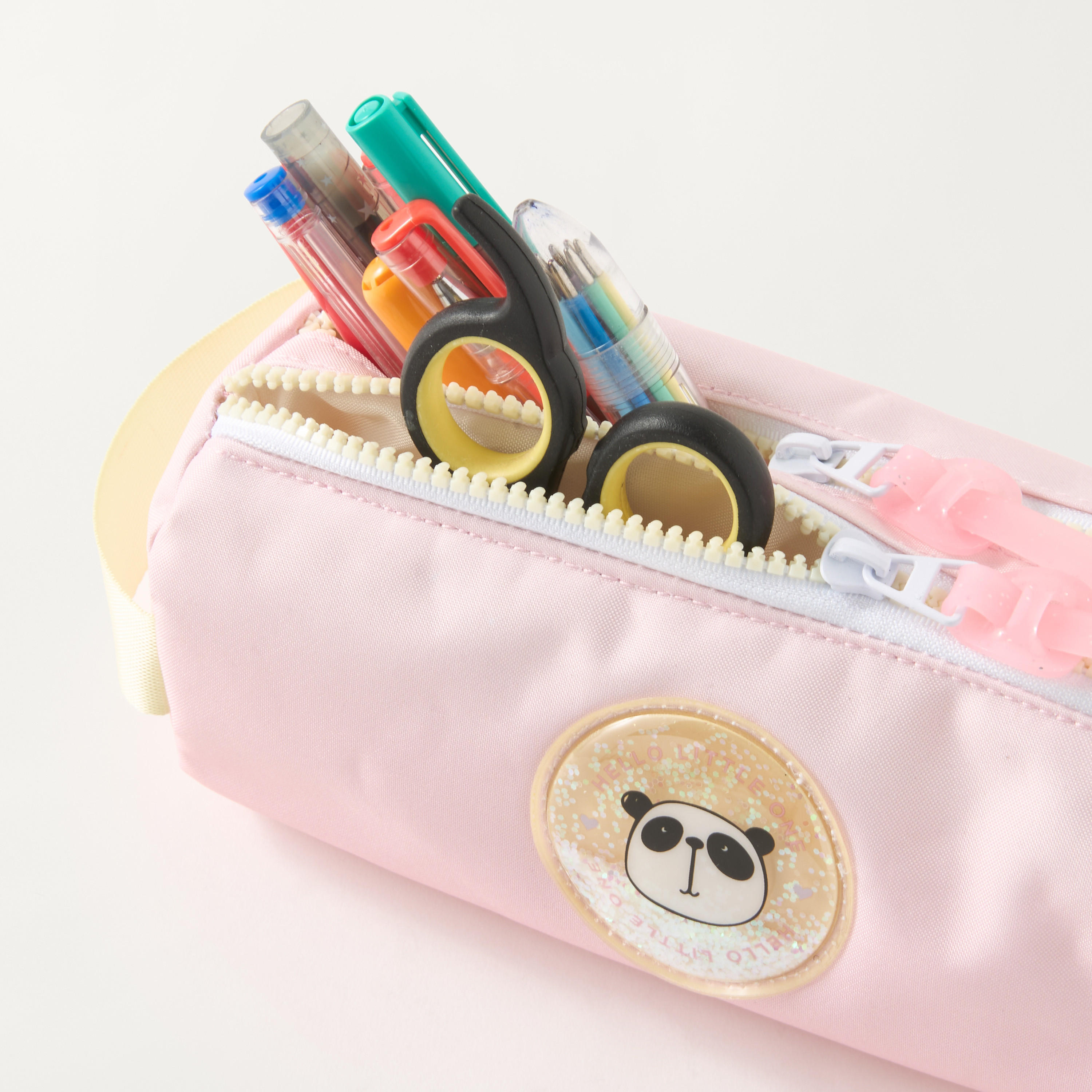 Mayfair Patch Detail 2-Compartment Pencil Case with Zip Closure-school-stationery-pencilcases-image-4