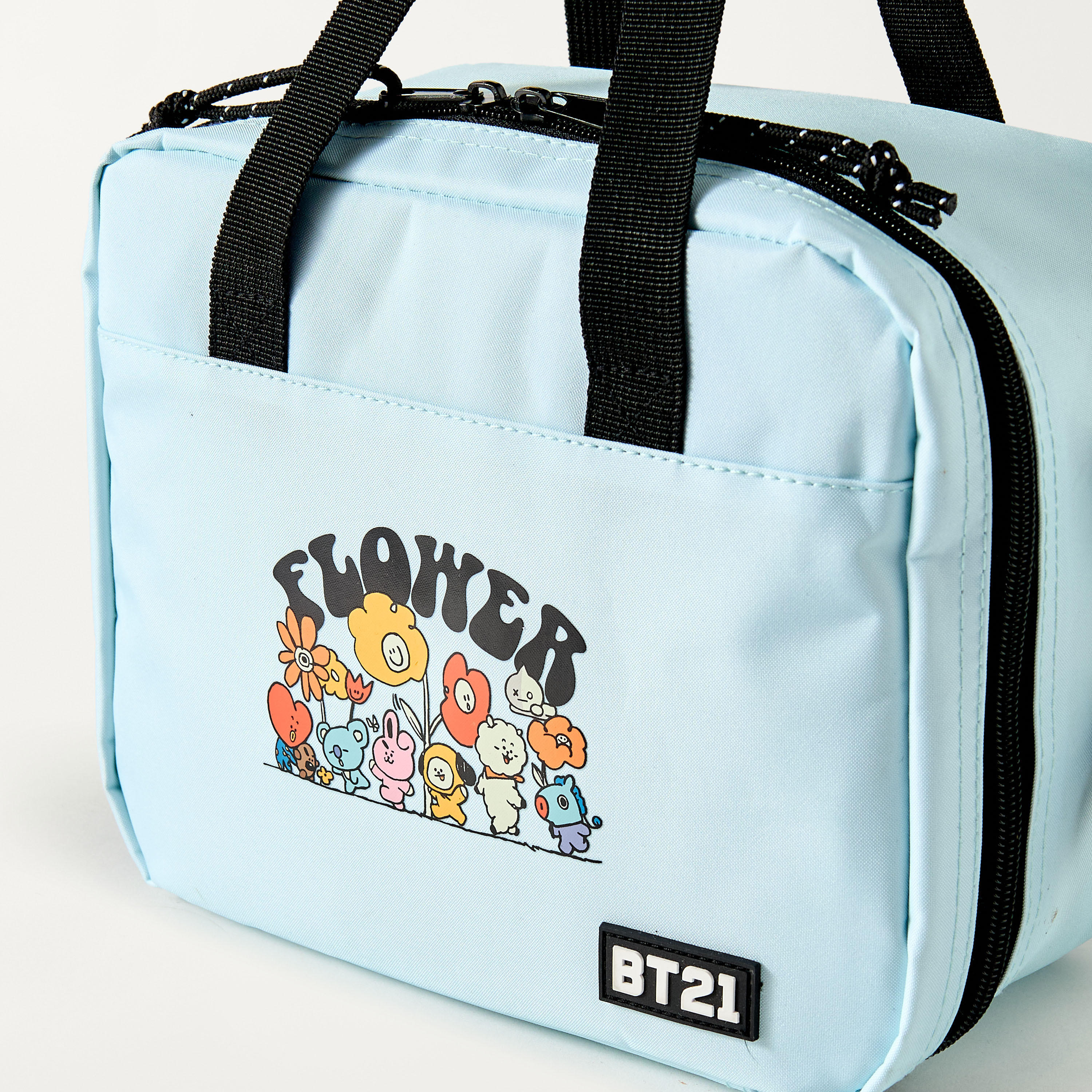 BT21 Graphic Print Lunch Bag with Zip Closure and Detachable Strap-school-lunchessentials-lunchbags-image-2