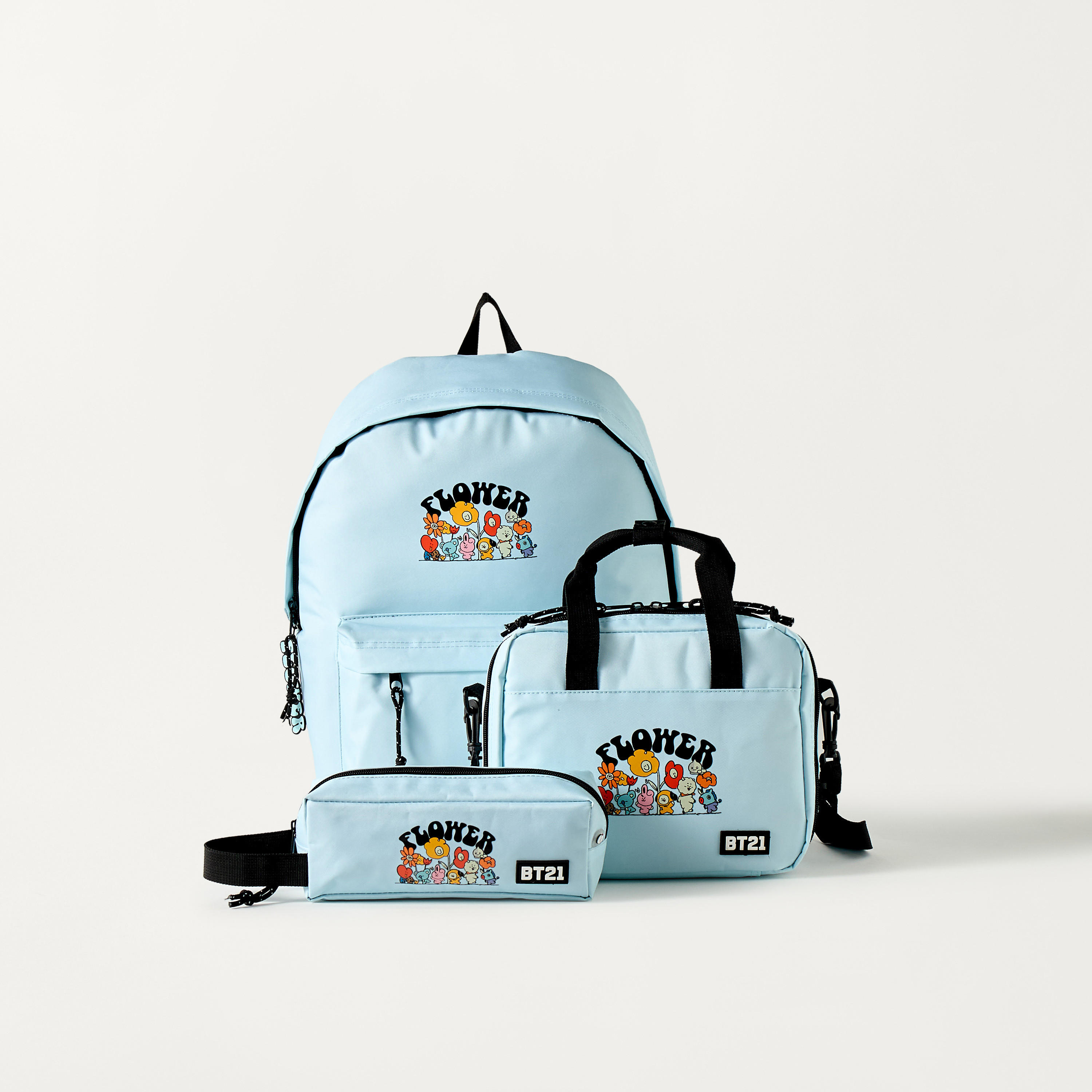 BT21 Graphic Print Lunch Bag with Zip Closure and Detachable Strap-school-lunchessentials-lunchbags-image-5