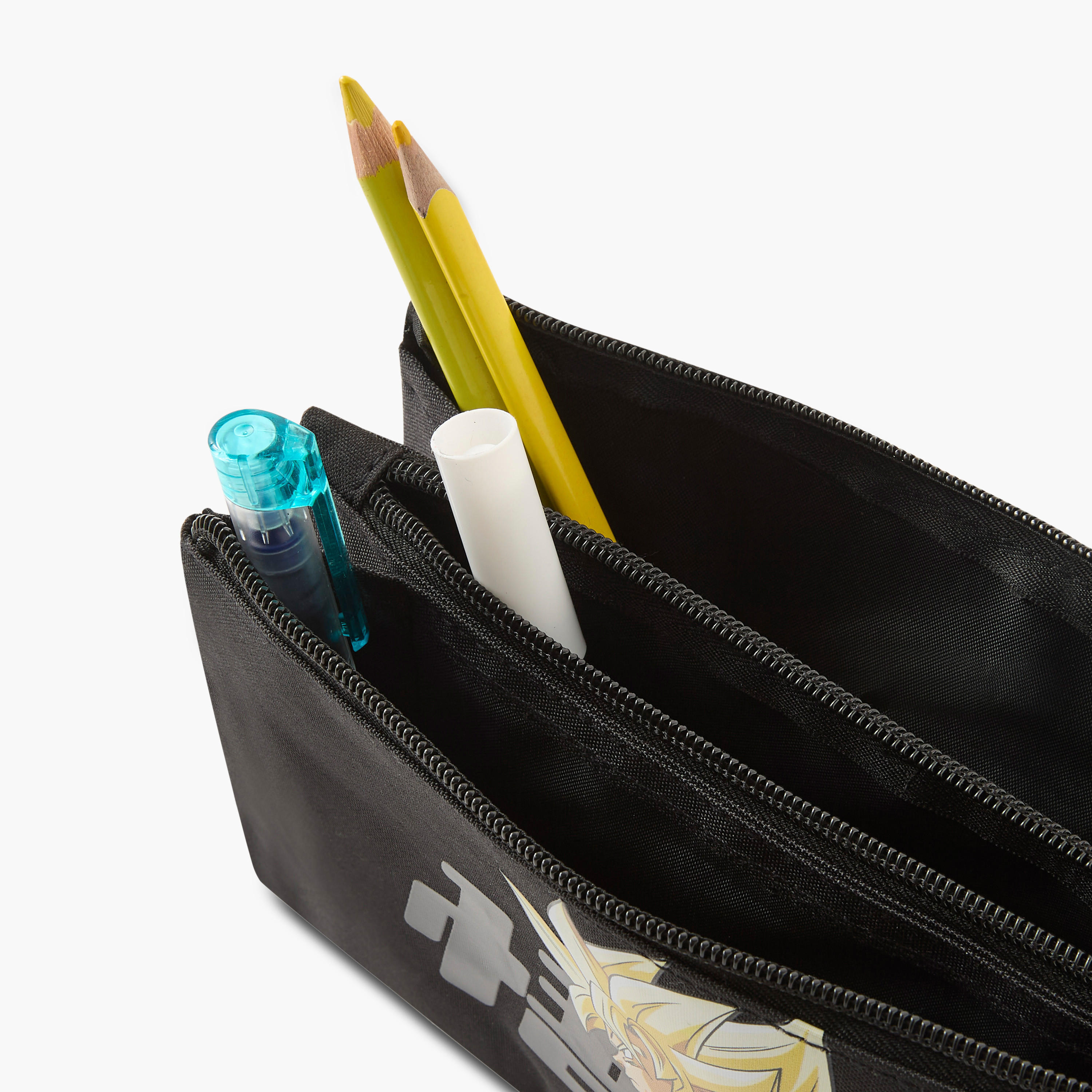 Dragon Ball Saiyan Print 3-Compartment Pencil Pouch-school-stationery-pencilcases-image-5
