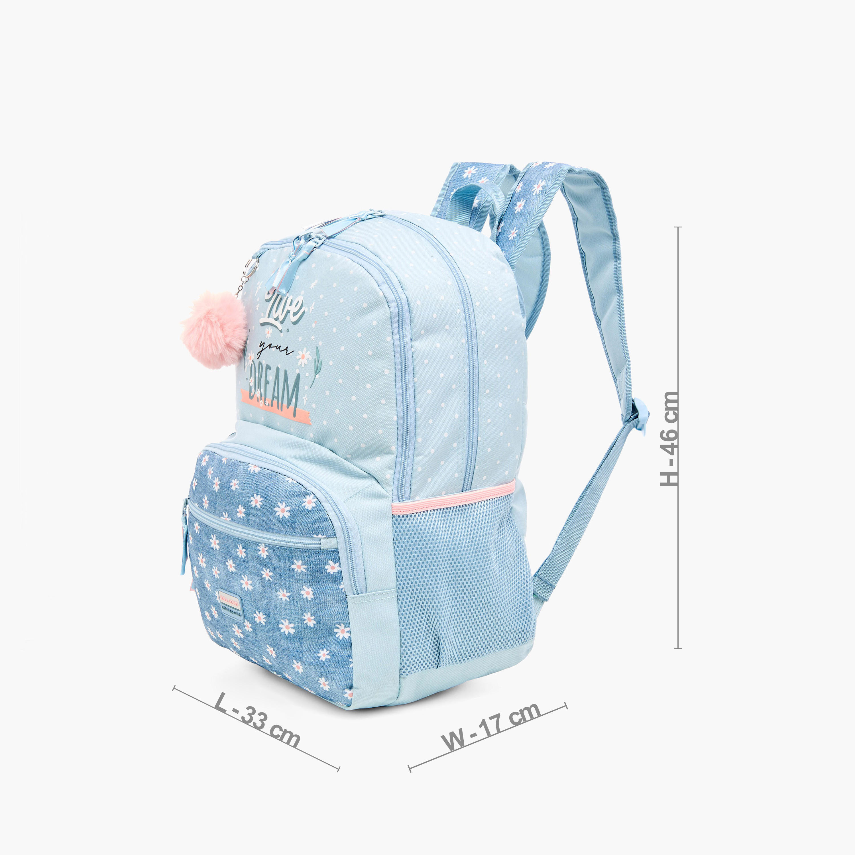 Roll Road Floral Print Backpack with Adjustable Straps - 33x46x17 cm-school-bagsandbackpacks-backpacks-image-2