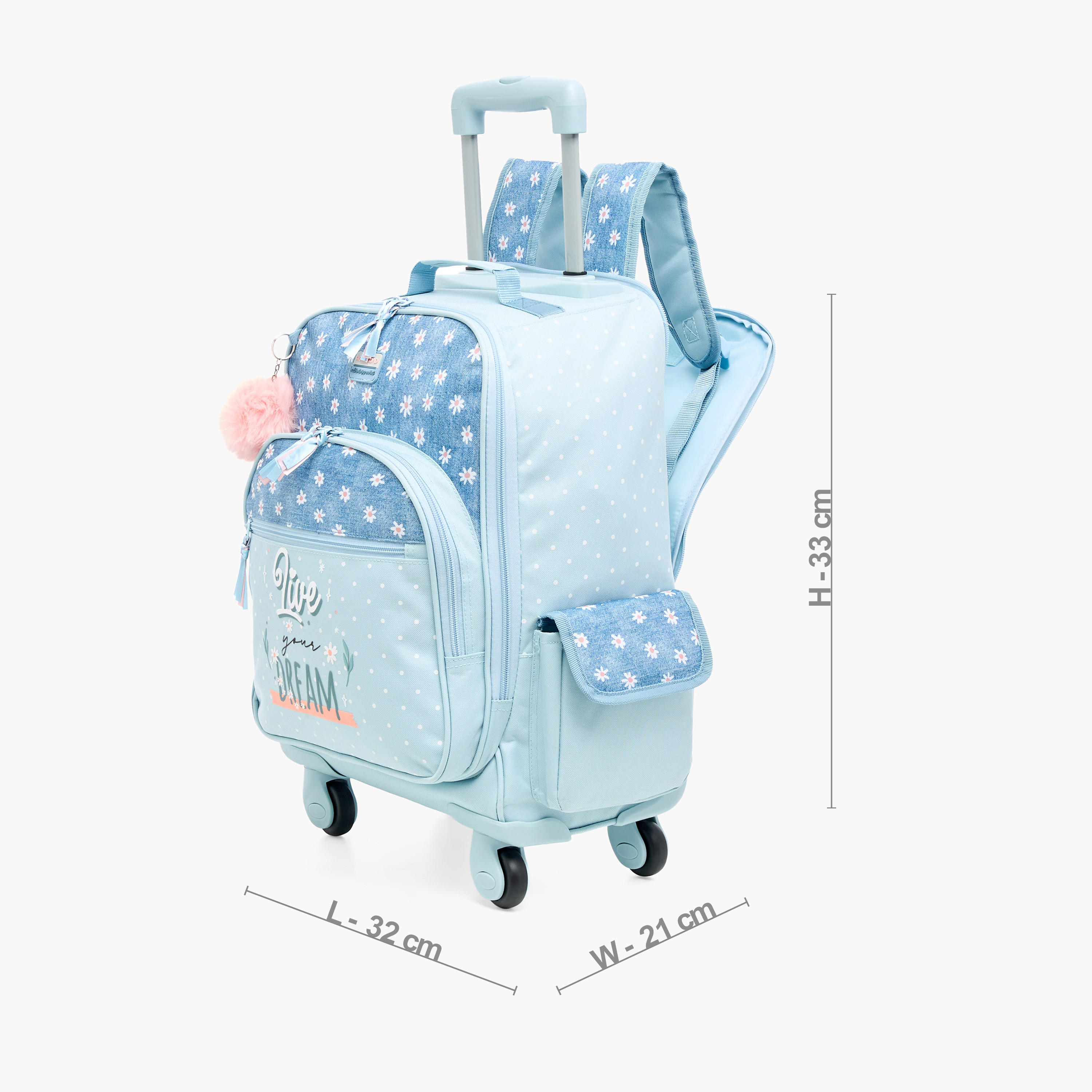 شنطة ظهر بطباعة زهور من رول رود-school-bagsandbackpacks-trolleybags-image-2