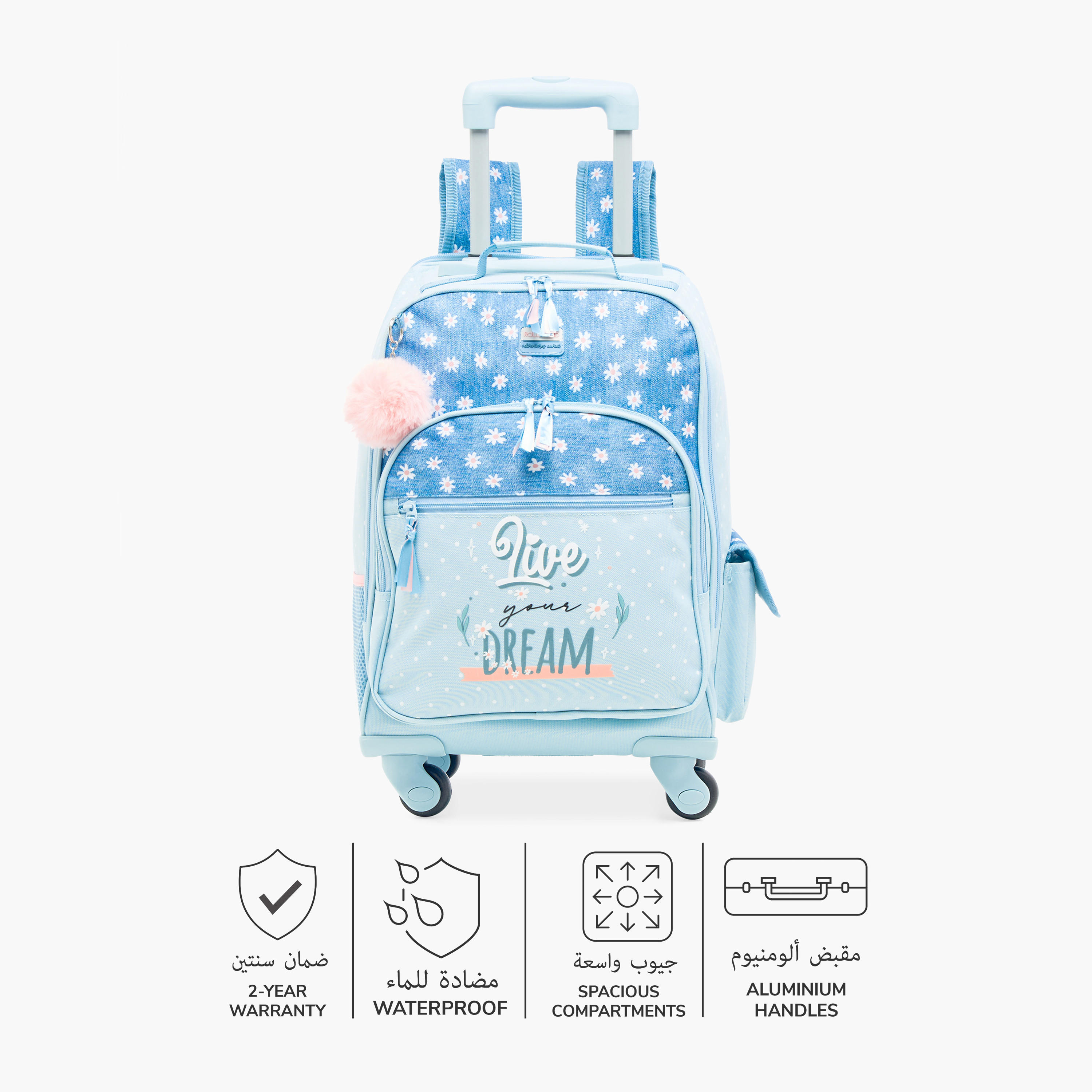 Roll Road Floral Print Backpack-school-bagsandbackpacks-trolleybags-image-4