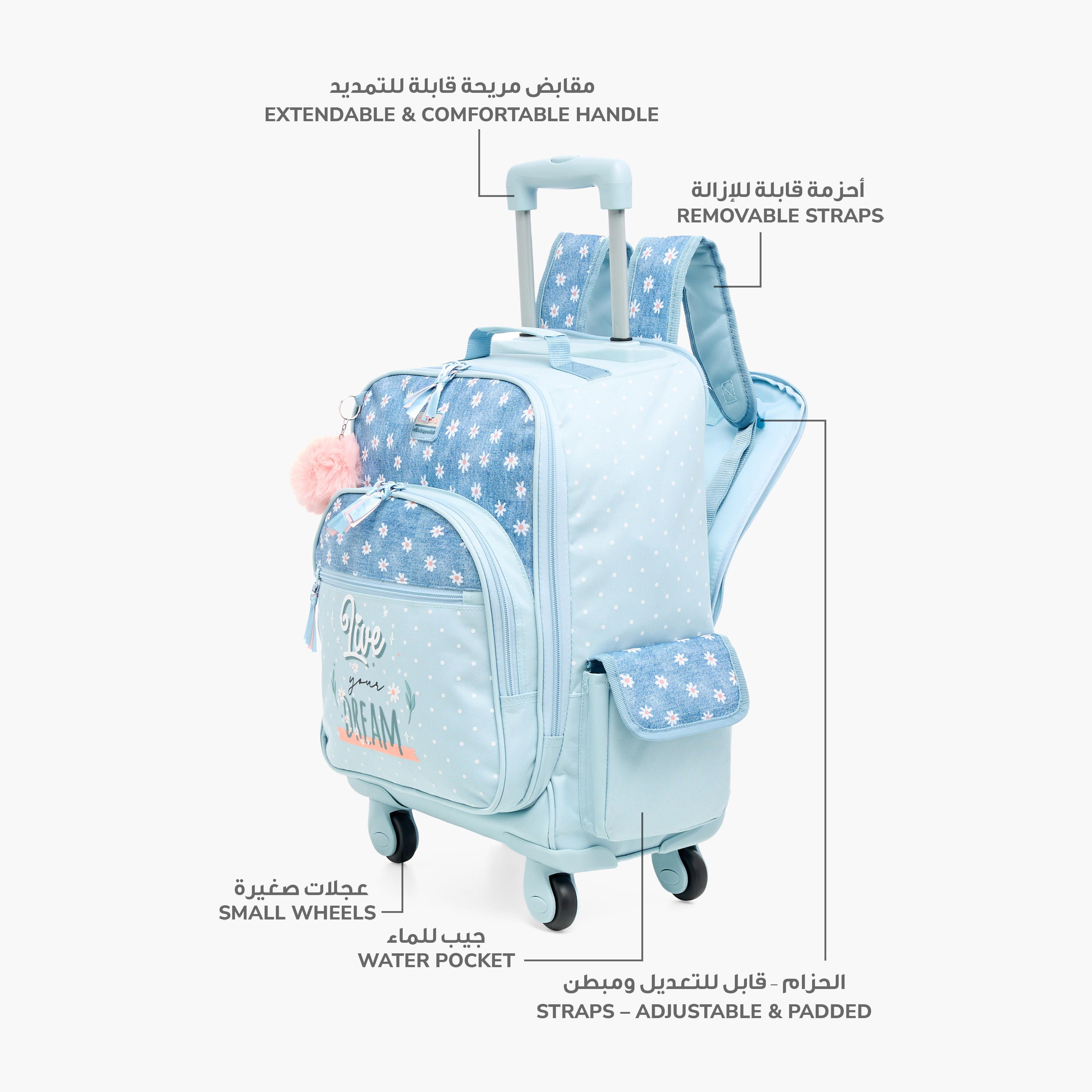 شنطة ظهر بطباعة زهور من رول رود-school-bagsandbackpacks-trolleybags-image-6