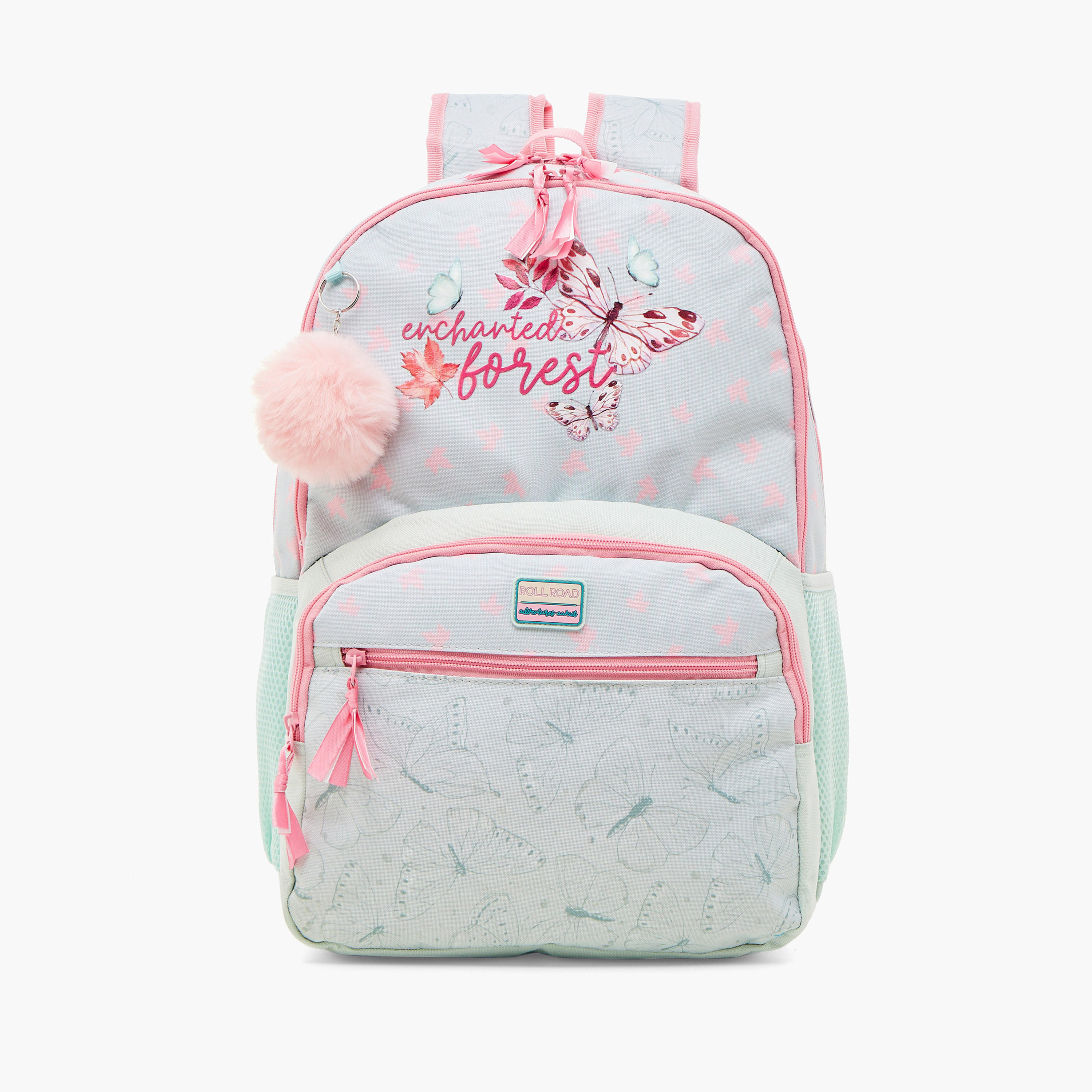 Roll Road Butterfly Print 18 inch Backpack with Adjustable Straps - 33x46x17 cm-school-bagsandbackpacks-backpacks-image-1