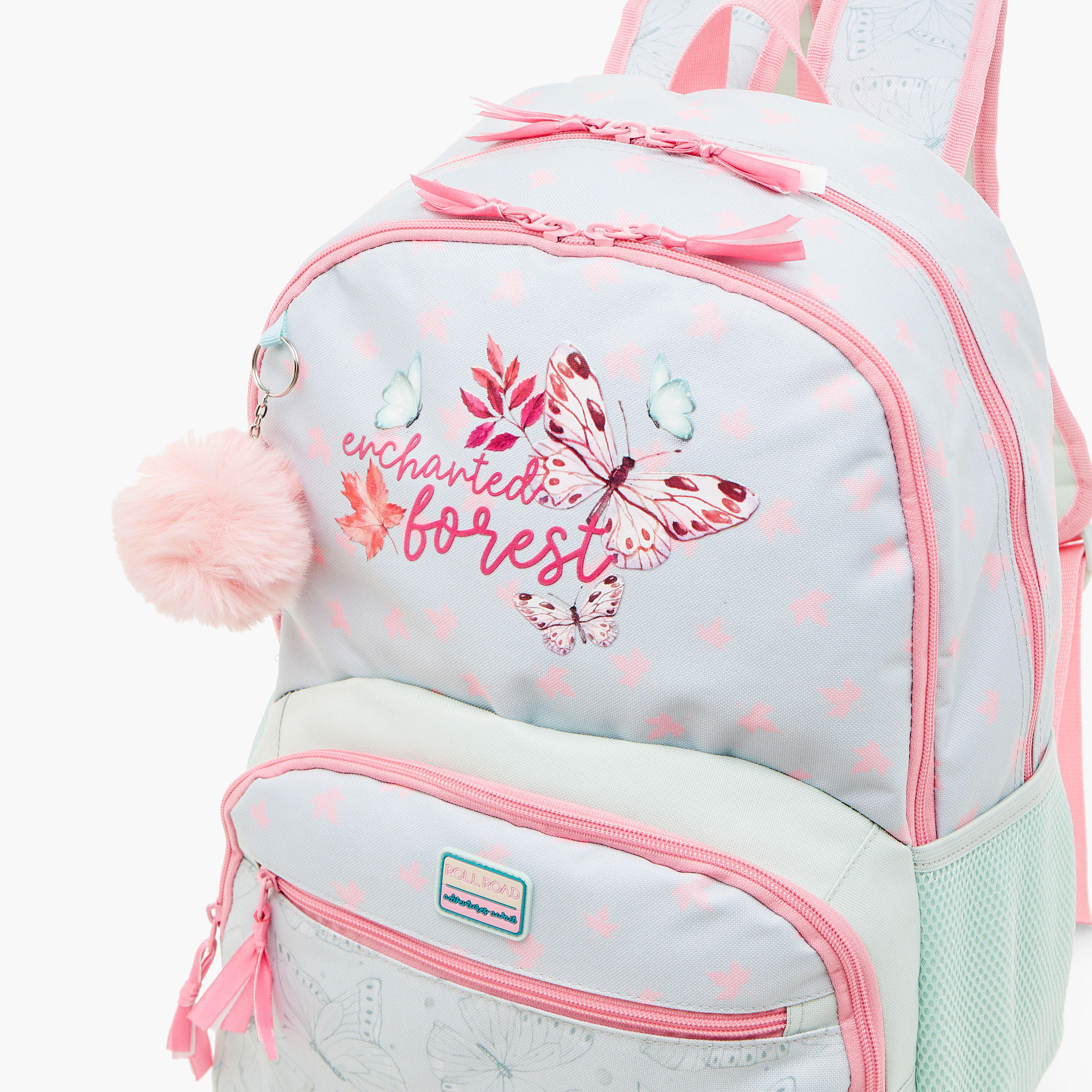 Roll Road Butterfly Print 18 inch Backpack with Adjustable Straps - 33x46x17 cm-school-bagsandbackpacks-backpacks-image-10