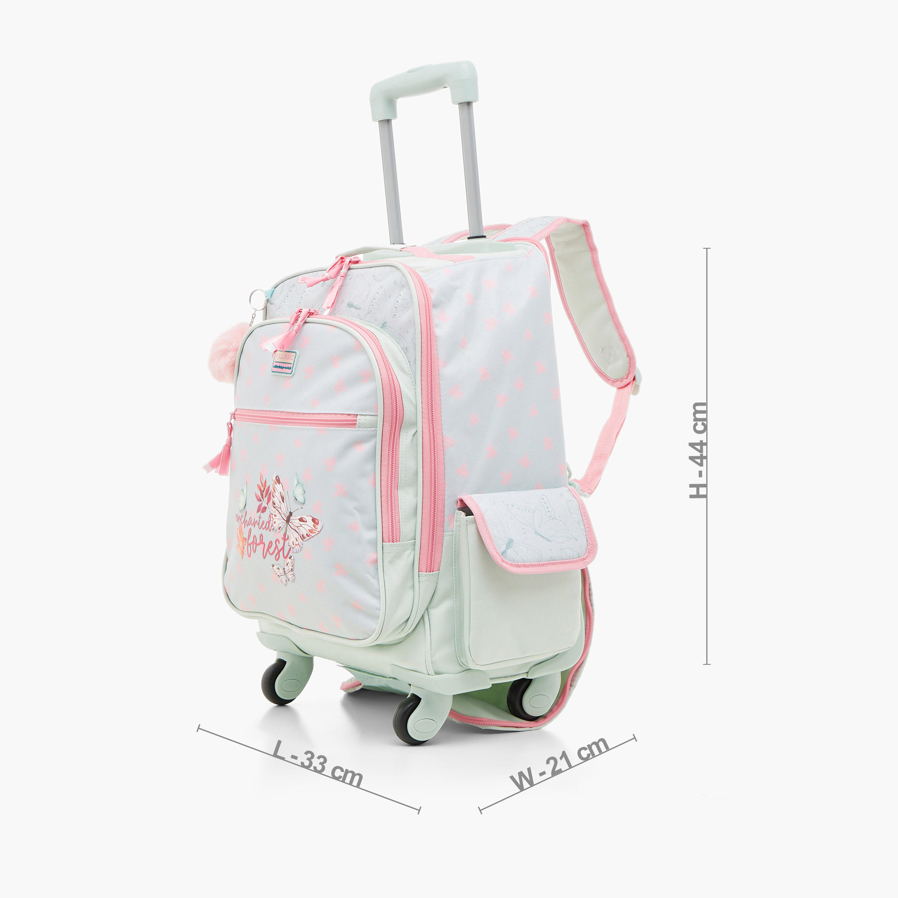 Roll Road Printed 17-inch Trolley Backpack with Retractable Handle and Zip Closure - 33x44x21 cms-school-bagsandbackpacks-trolleybags-image-2