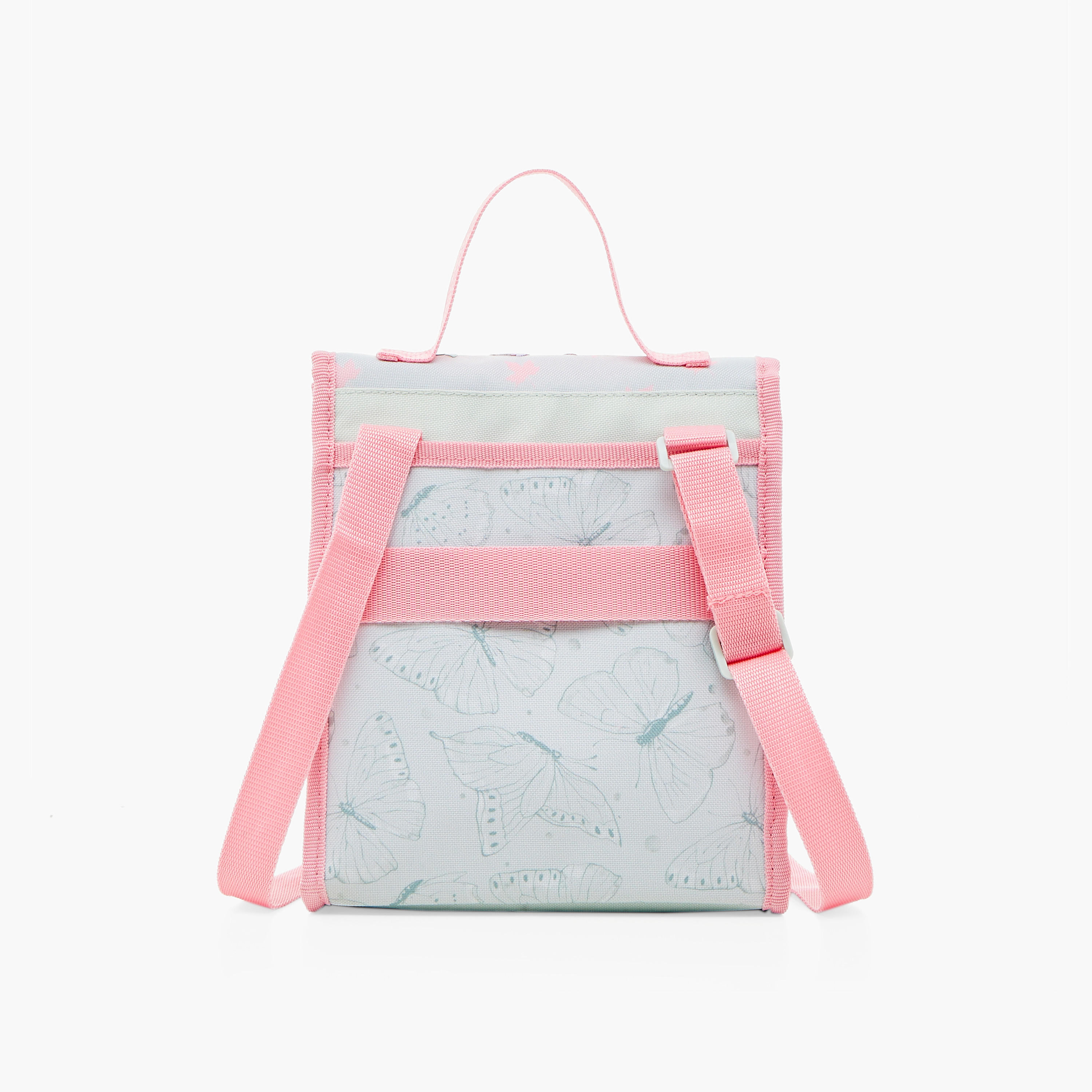 Roll Road Butterfly Print Lunch Bag with Adjustable Strap and Flap Closure-school-lunchessentials-lunchbags-image-3