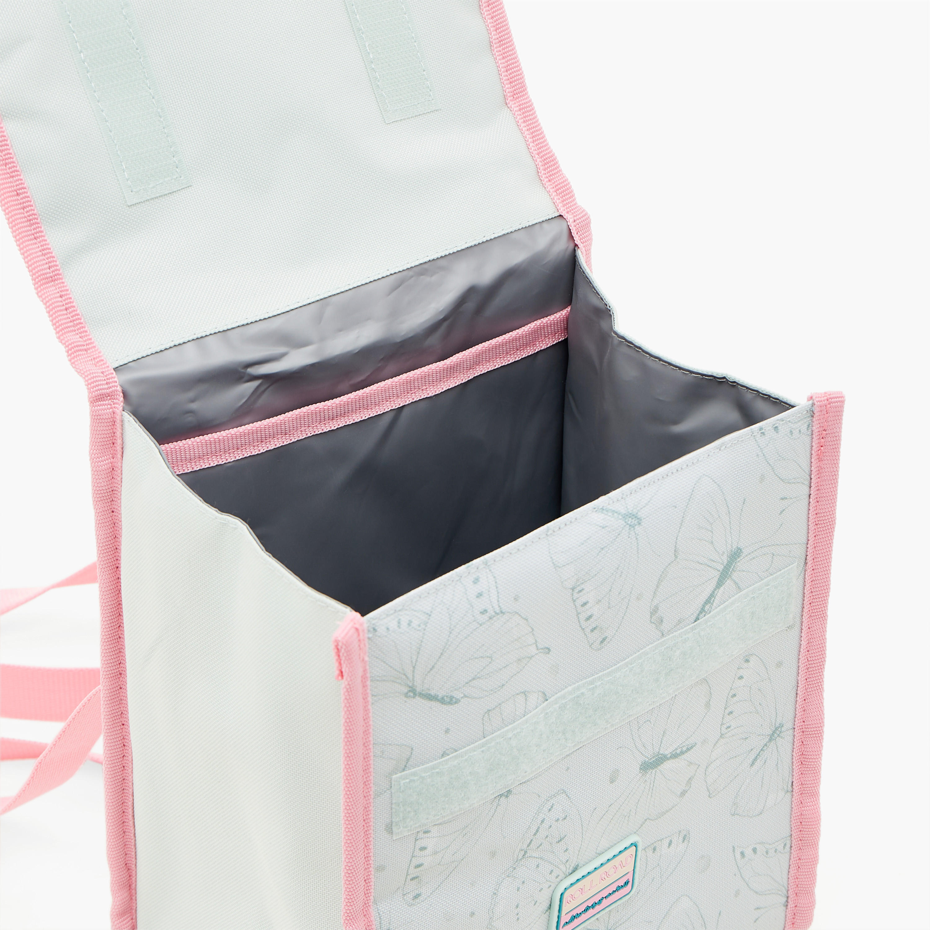 Roll Road Butterfly Print Lunch Bag with Adjustable Strap and Flap Closure-school-lunchessentials-lunchbags-image-7