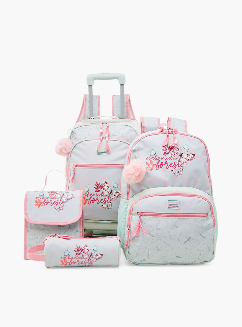 Roll Road Butterfly Print Lunch Bag with Adjustable Strap and Flap Closure-school-lunchessentials-lunchbags-image-8