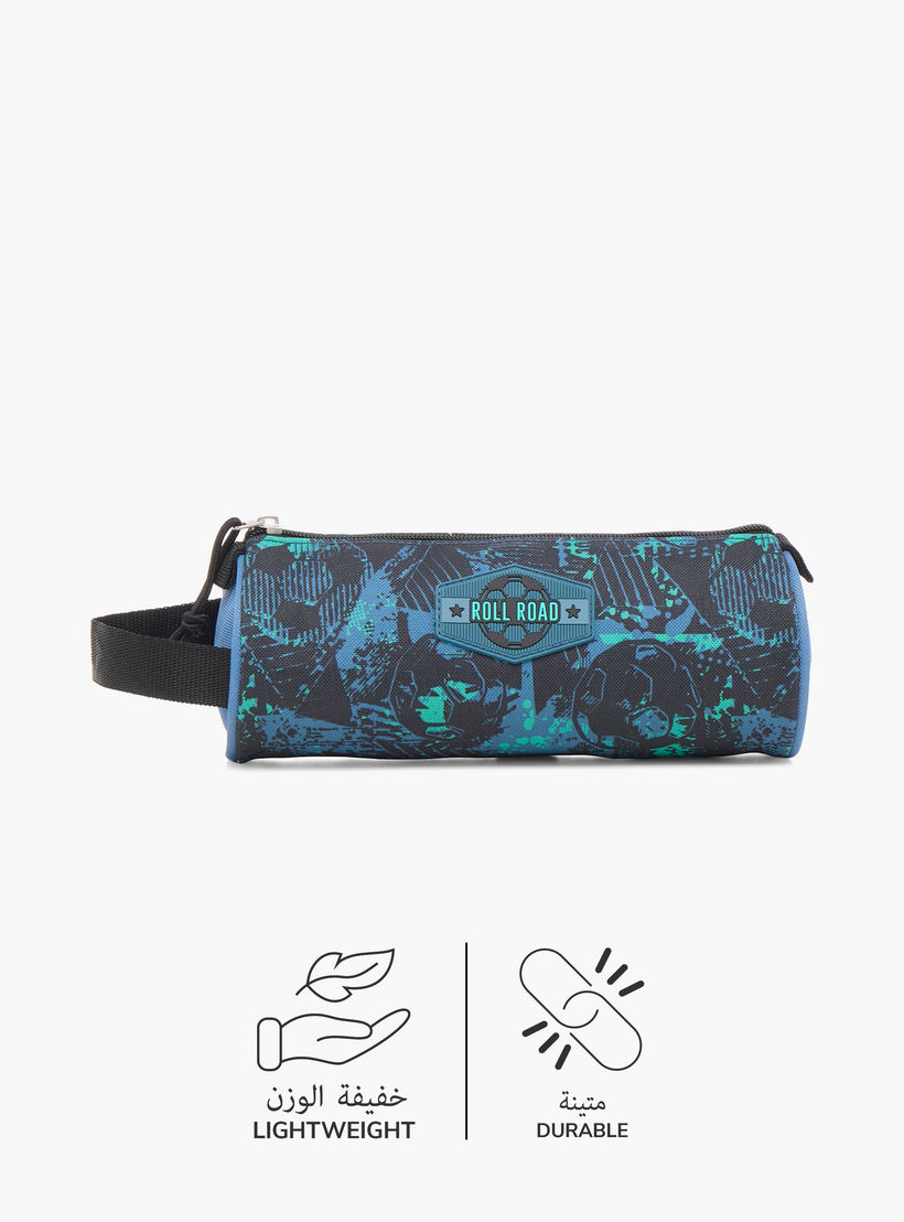 Roll Road All-Over Soccer Print Pencil Pouch with Zip Closure-school-stationery-pencilcases-image-4