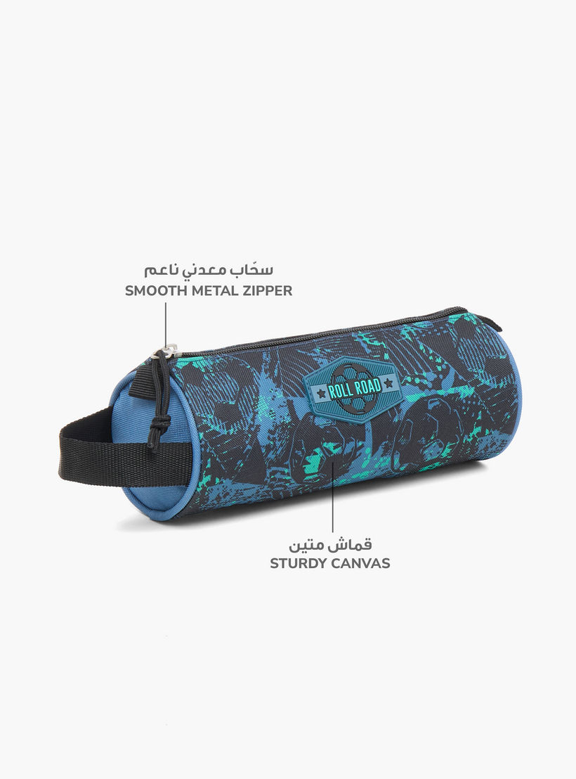 Roll Road All-Over Soccer Print Pencil Pouch with Zip Closure-school-stationery-pencilcases-image-6