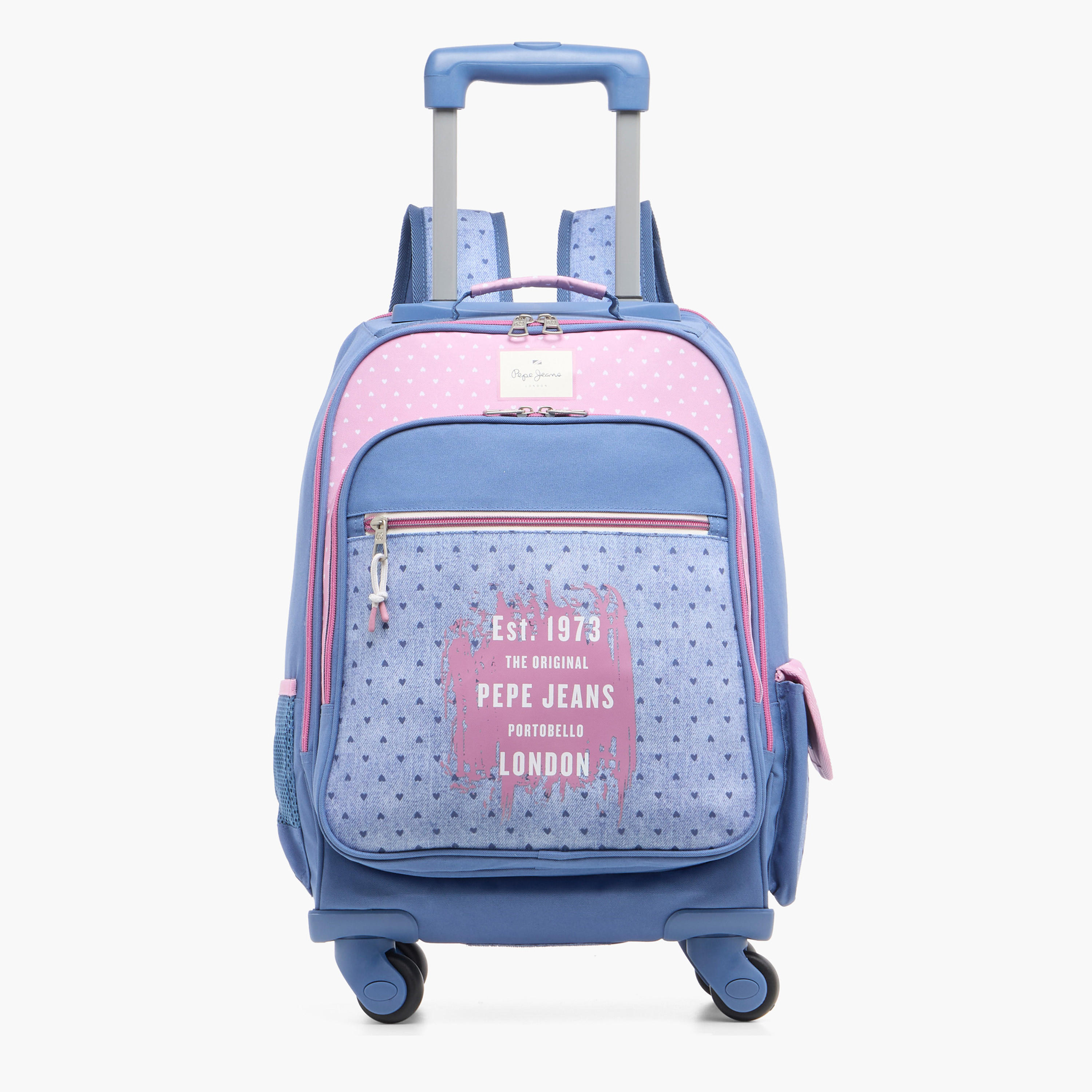 Pepe Jeans Heart Print Softcase Trolley Bag with Retractable Handle-school-bagsandbackpacks-trolleybags-image-1
