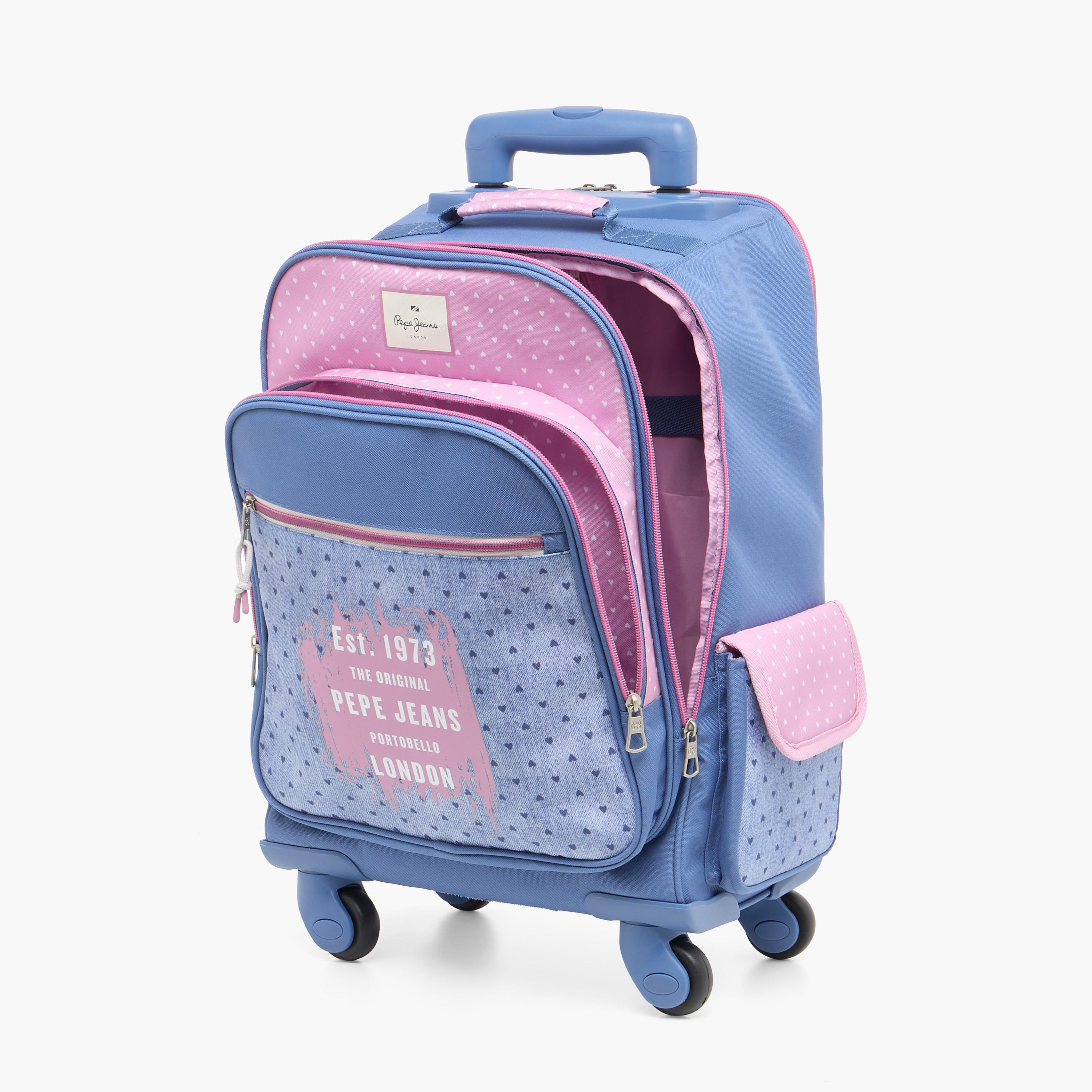 Pepe Jeans Heart Print Softcase Trolley Bag with Retractable Handle-school-bagsandbackpacks-trolleybags-image-11