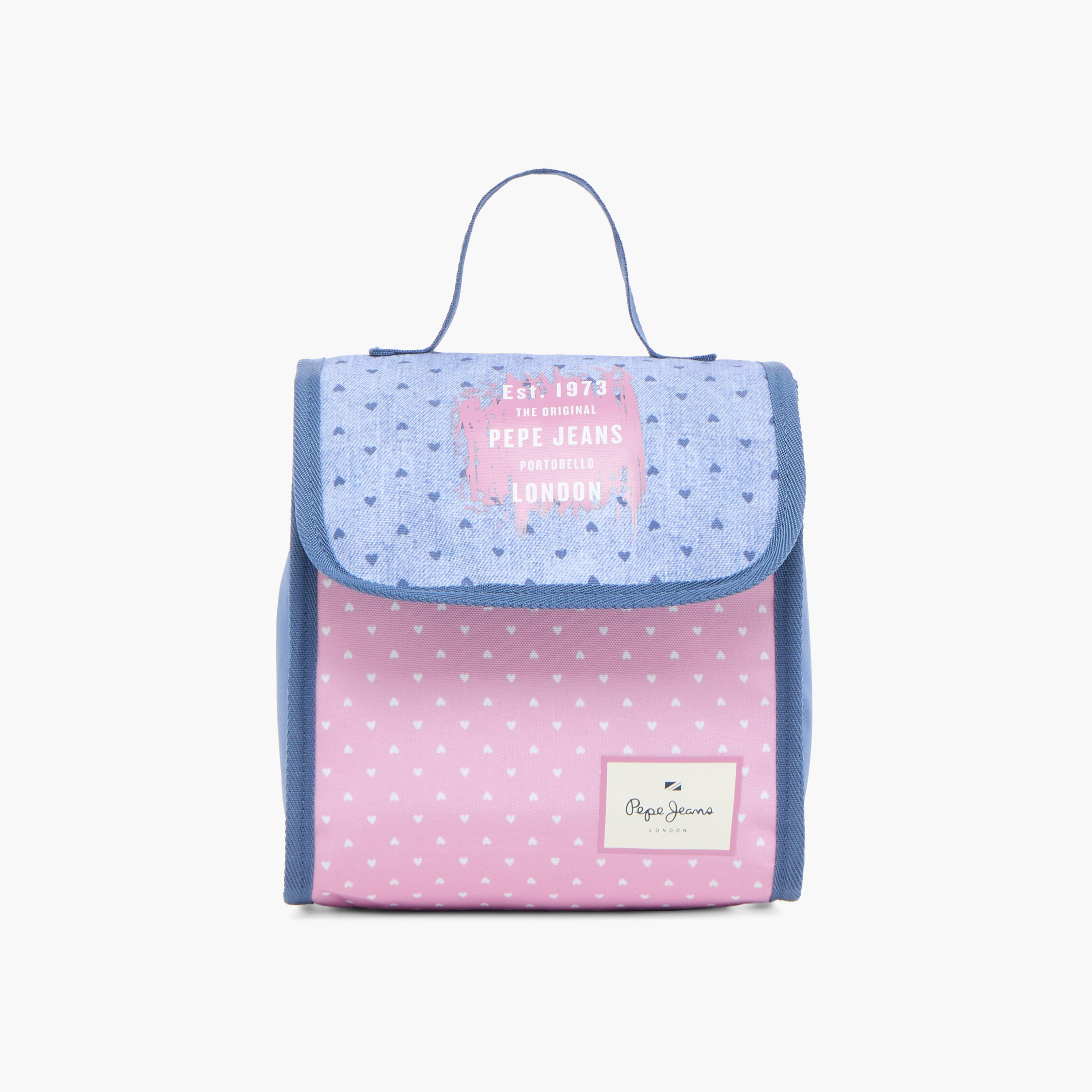 Pepe Jeans All-Over Heart Print Lunch Bag with Grab Handle-school-lunchessentials-lunchbags-image-1