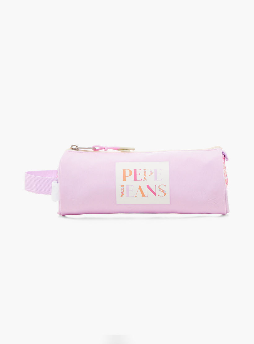 Pepe Jeans Printed Pencil Pouch with Zip Closure-school-stationery-pencilcases-image-1