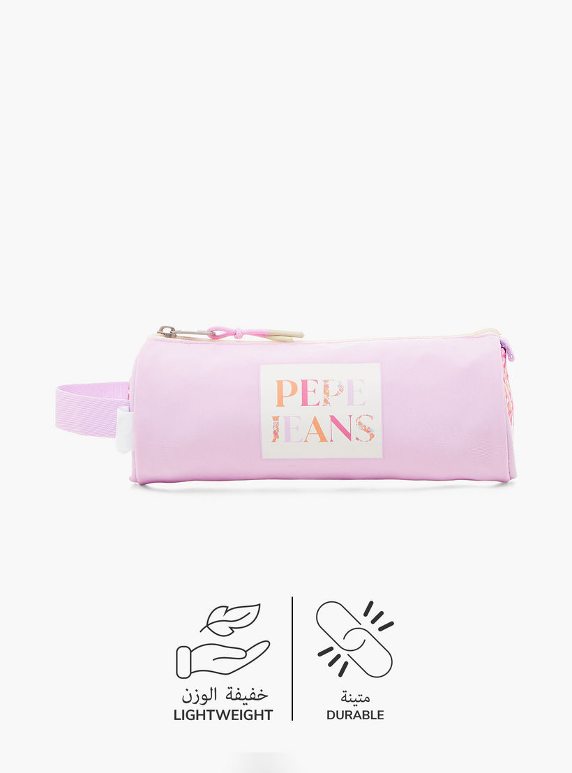 Pepe Jeans Printed Pencil Pouch with Zip Closure-school-stationery-pencilcases-image-4