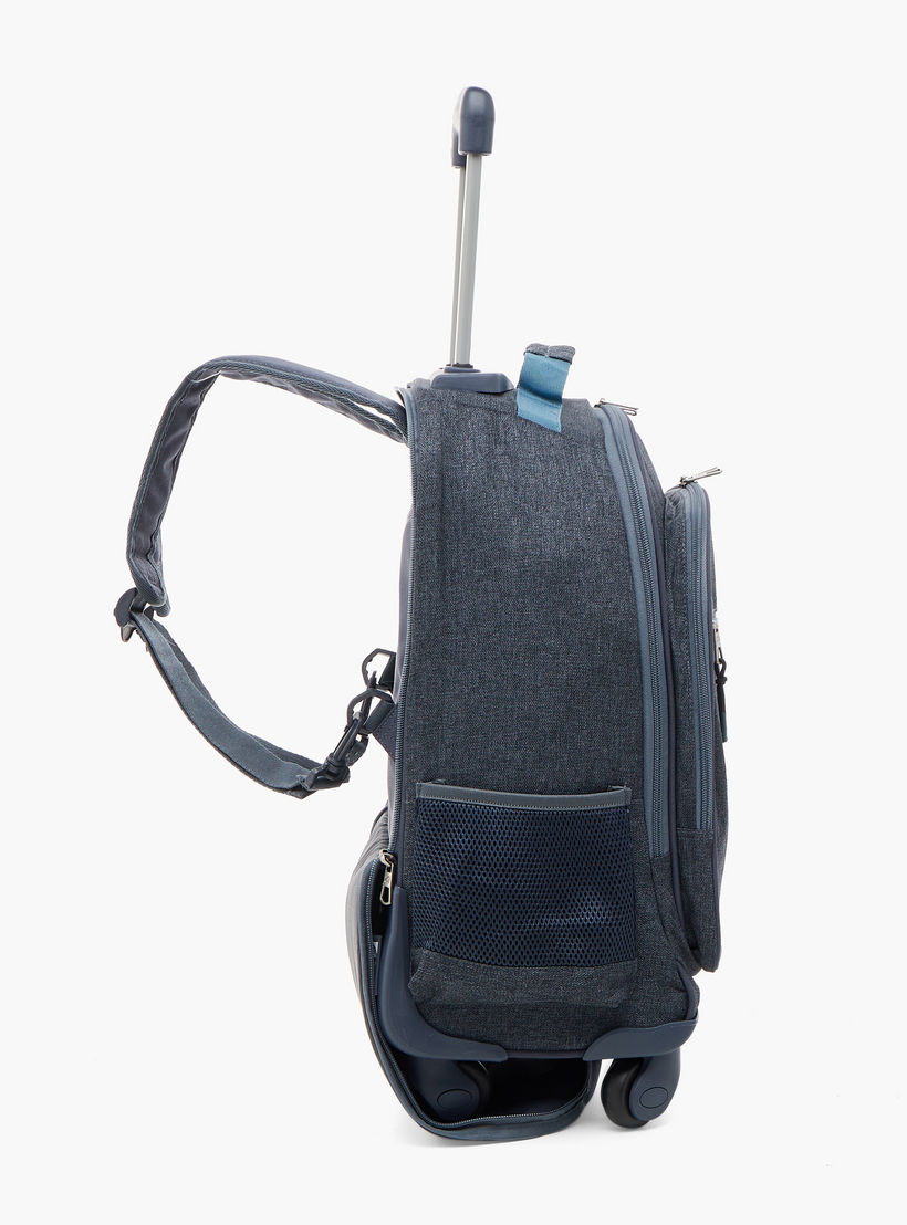 شنطة ظهر ترولي 17 بوصة بمقبض قابل للسحب وطبعات شعار من بيبي جينز- 33x44x21 سم-school-bagsandbackpacks-trolleybags-image-7