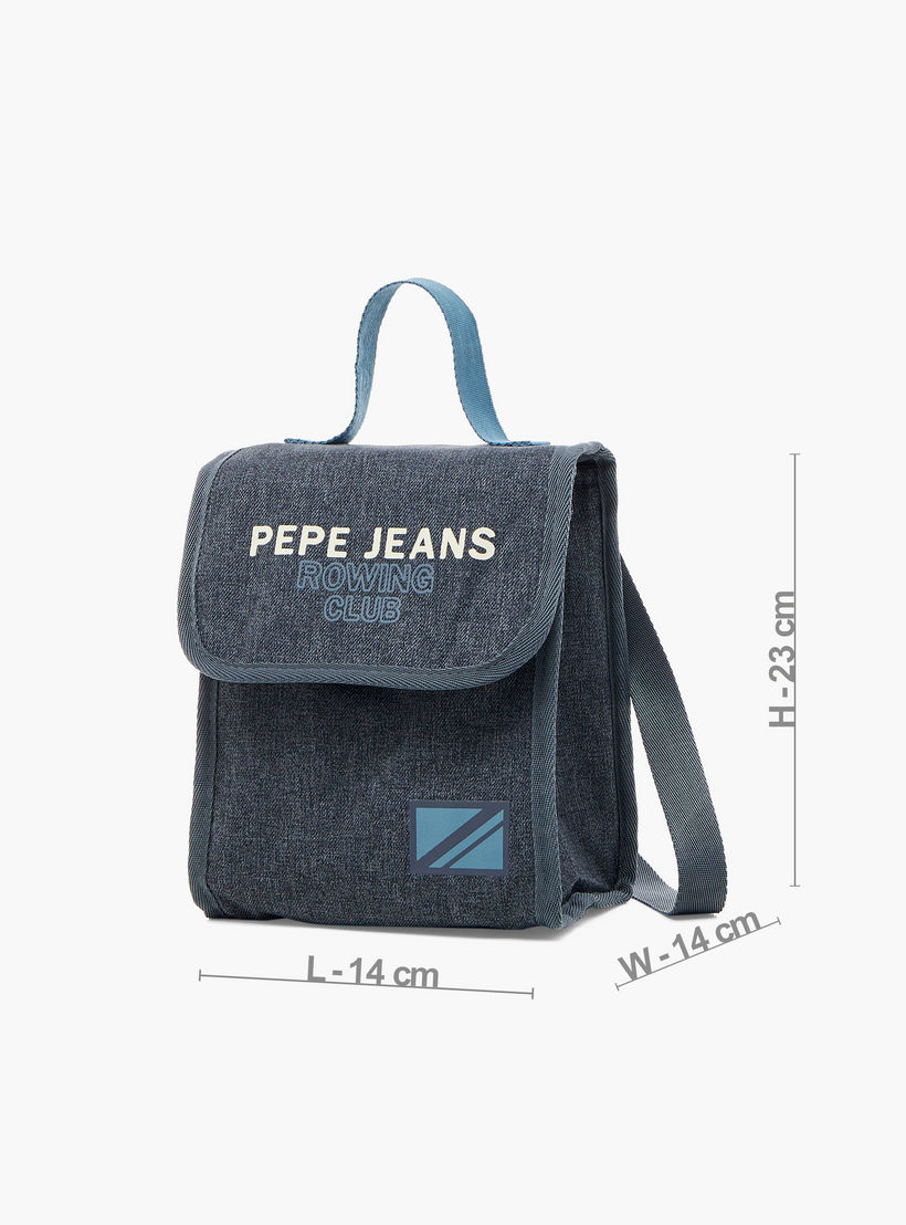 Pepe Jeans Logo Print Lunch Bag with Grab Handle-school-lunchessentials-lunchbags-image-2