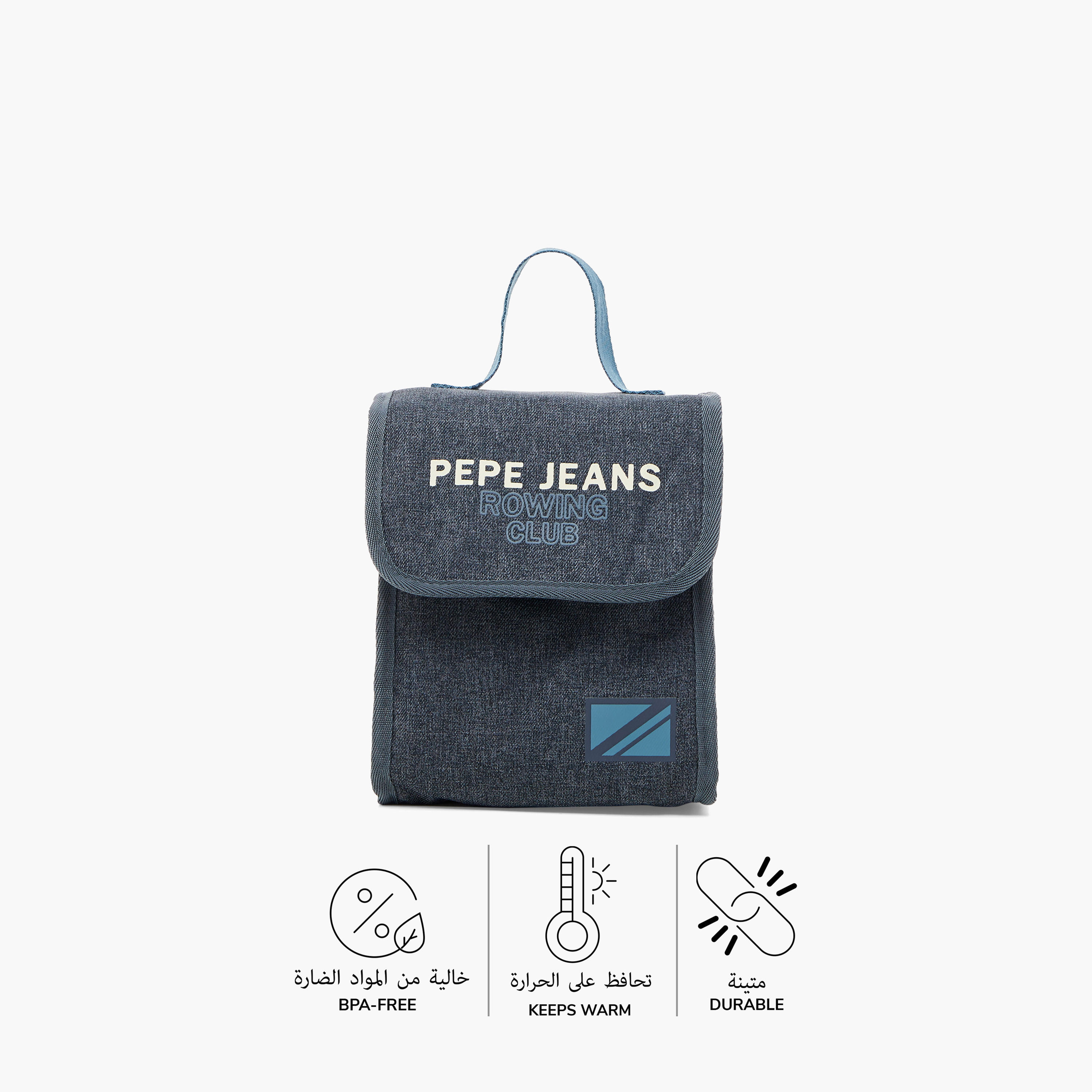 Pepe Jeans Logo Print Lunch Bag with Grab Handle-school-lunchessentials-lunchbags-image-4