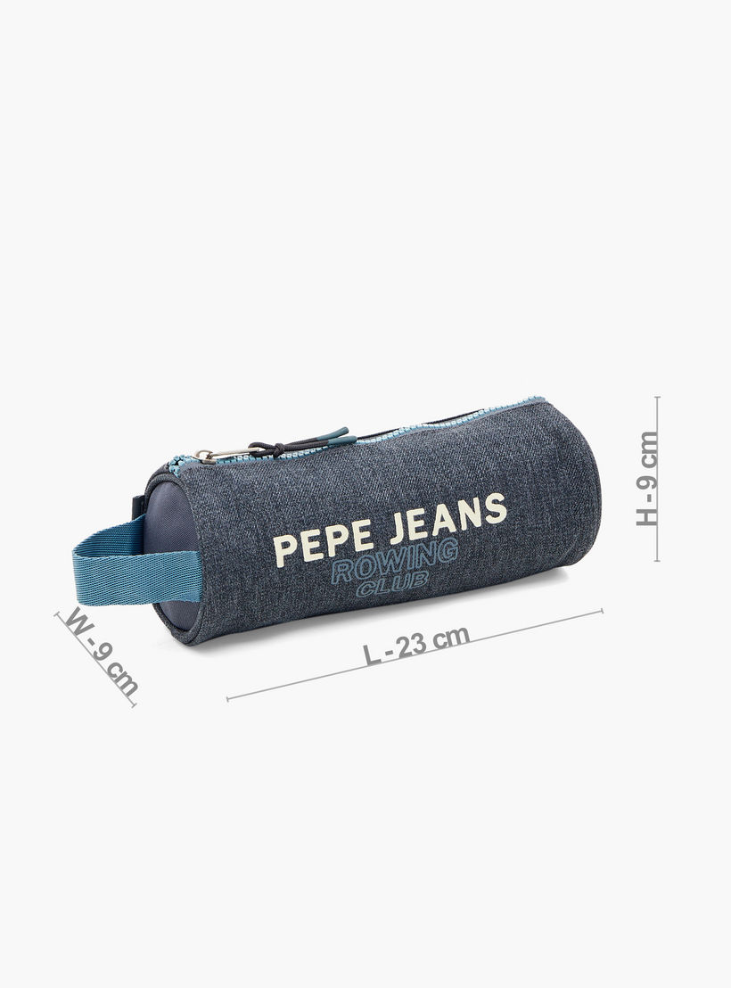 Pepe Jeans Printed Pencil Pouch with Zip Closure-school-stationery-pencilcases-image-2