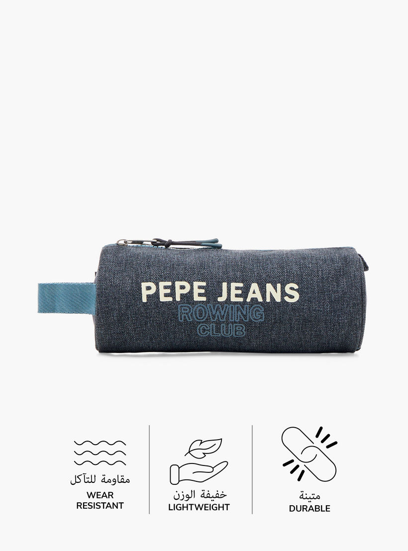 Pepe Jeans Printed Pencil Pouch with Zip Closure-school-stationery-pencilcases-image-4