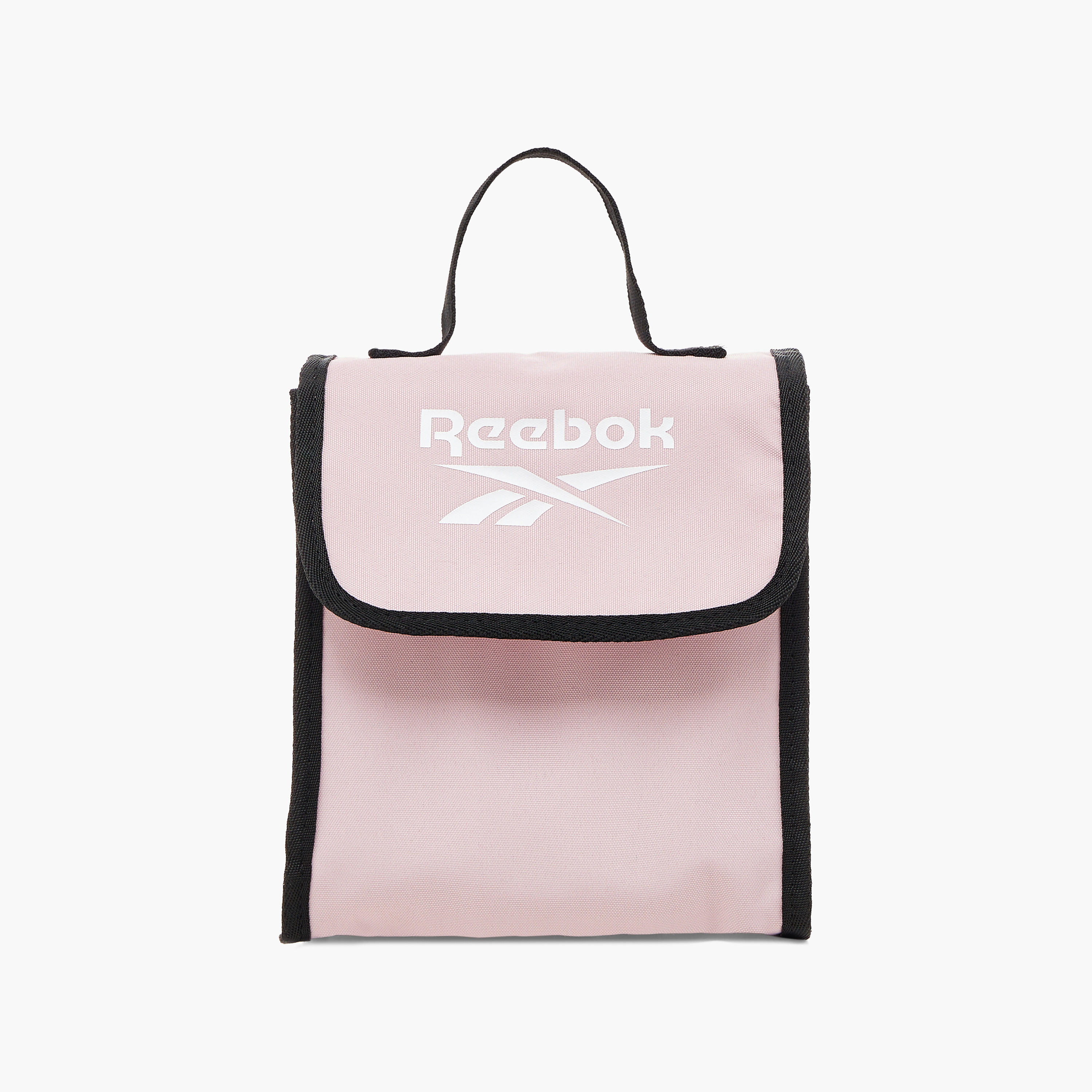 Reebok Logo Print Lunch Bag with Adjustable Strap and Flap Closure-school-lunchessentials-lunchbags-image-1