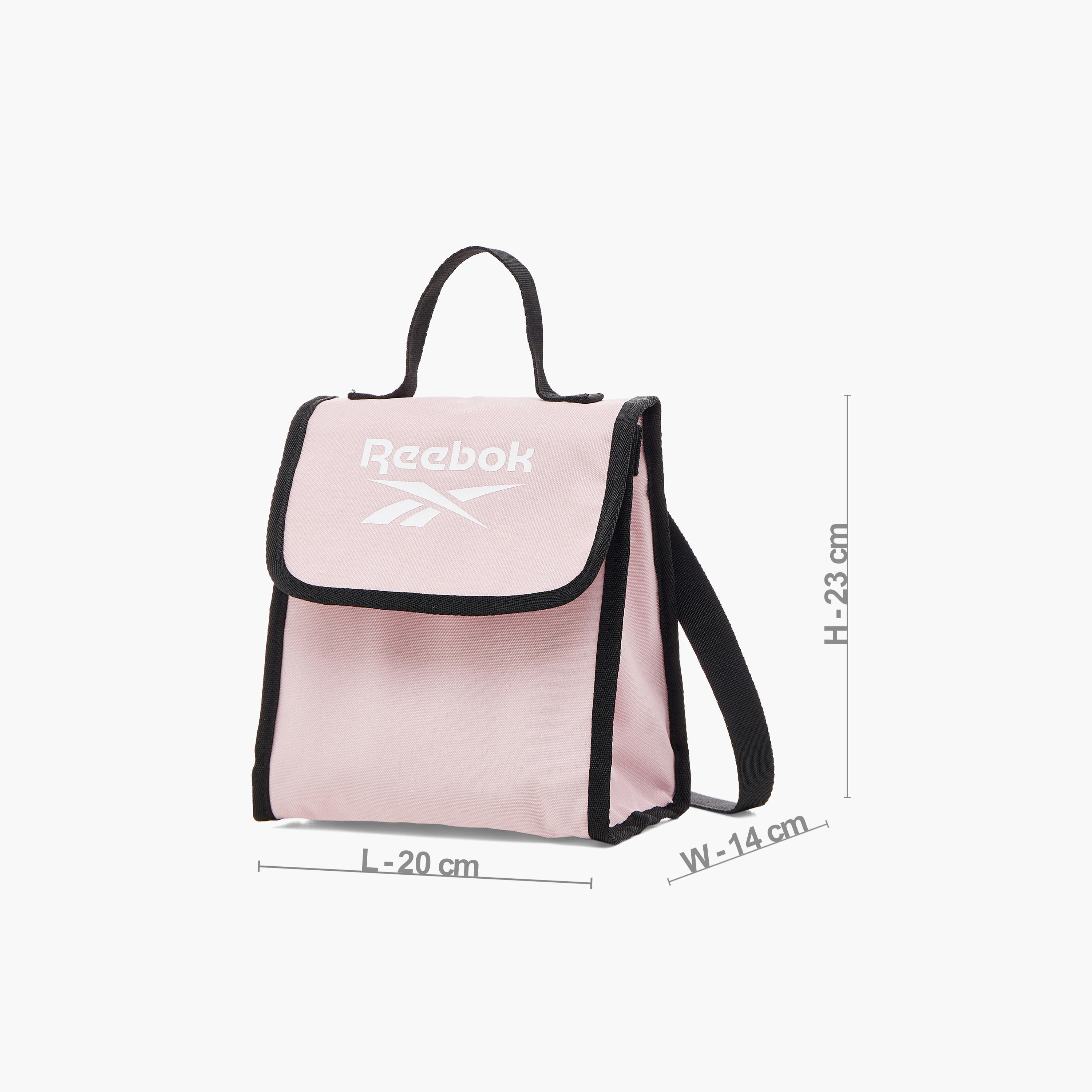 Reebok Logo Print Lunch Bag with Adjustable Strap and Flap Closure-school-lunchessentials-lunchbags-image-2