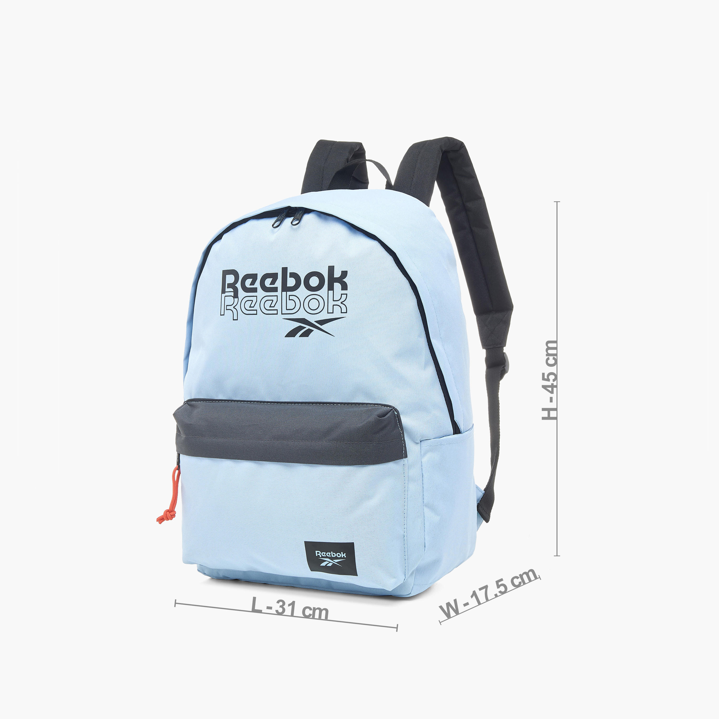 Reebok Logo Print 17-inch Backpack with Adjustable Straps and Zip Closure - 31x45x17.5 cms-school-bagsandbackpacks-backpacks-image-2
