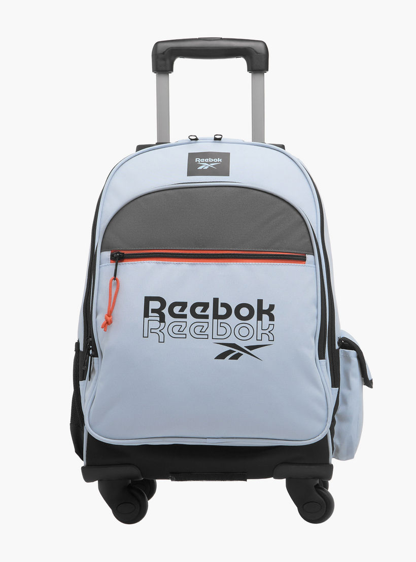 Reebok Logo Print 17-inch Trolley Backpack with Retractable Handle and Zip Closure - 33x44x21 cms-school-bagsandbackpacks-trolleybags-image-1