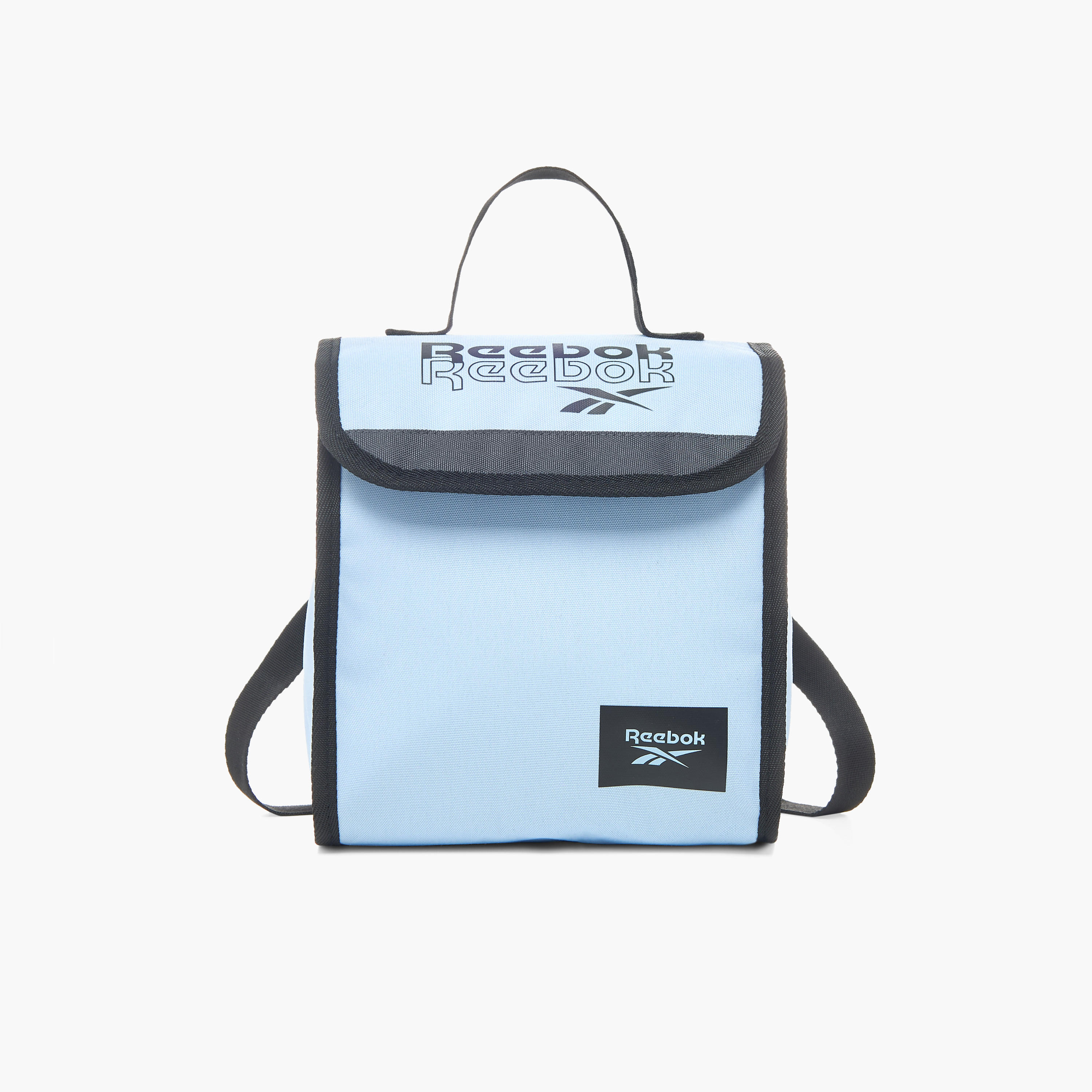 Reebok Logo Print Lunch Bag with Adjustable Strap and Flap Closure-school-lunchessentials-lunchbags-image-1
