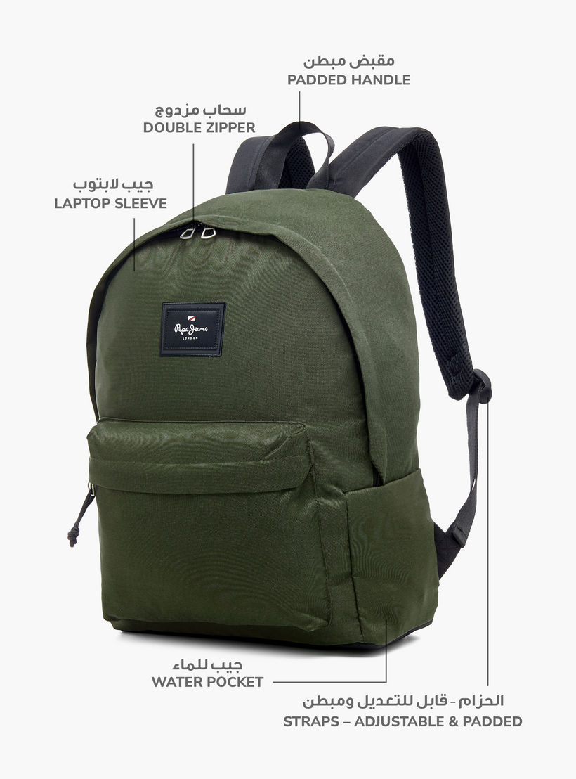Pepe Jeans Aris 18-inch Solid Backpack with Adjustable Straps and Zip Closure - 32x45x15 cms-school-bagsandbackpacks-backpacks-image-7