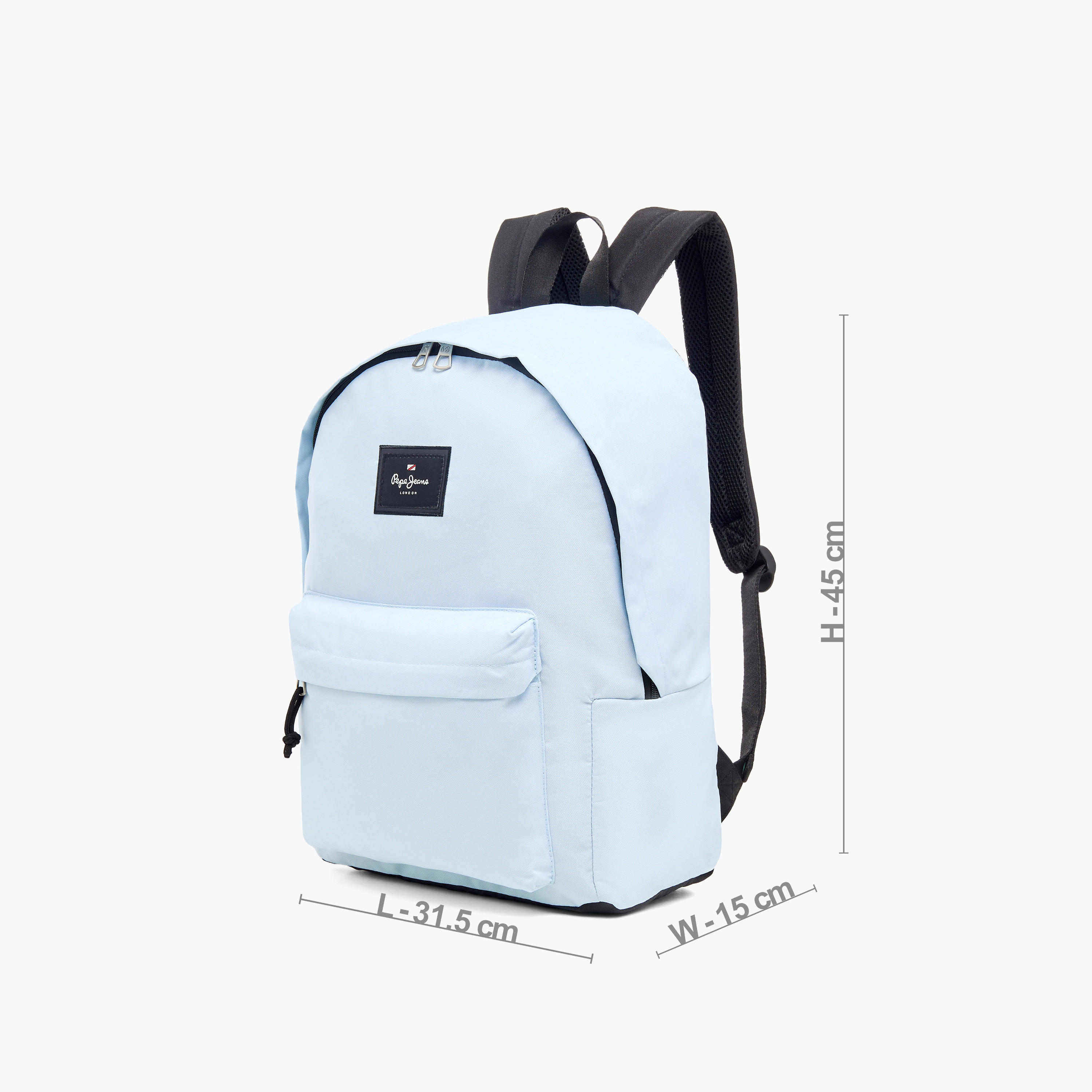 Pepe Jeans Aris 18-inch Solid Backpack with Adjustable Straps and Zip Closure - 32x45x15 cms-school-bagsandbackpacks-backpacks-image-3