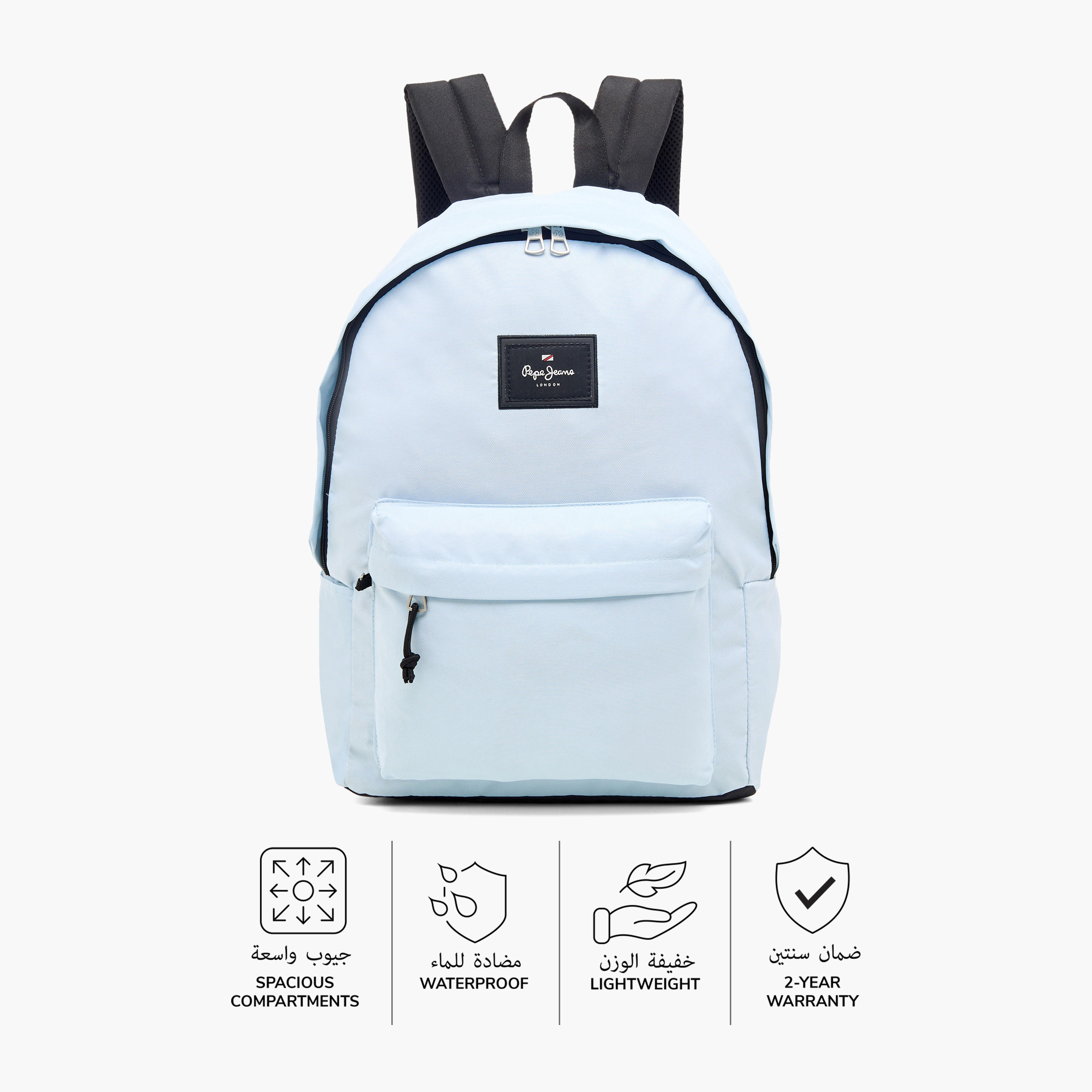 Pepe Jeans Aris 18-inch Solid Backpack with Adjustable Straps and Zip Closure - 32x45x15 cms-school-bagsandbackpacks-backpacks-image-5