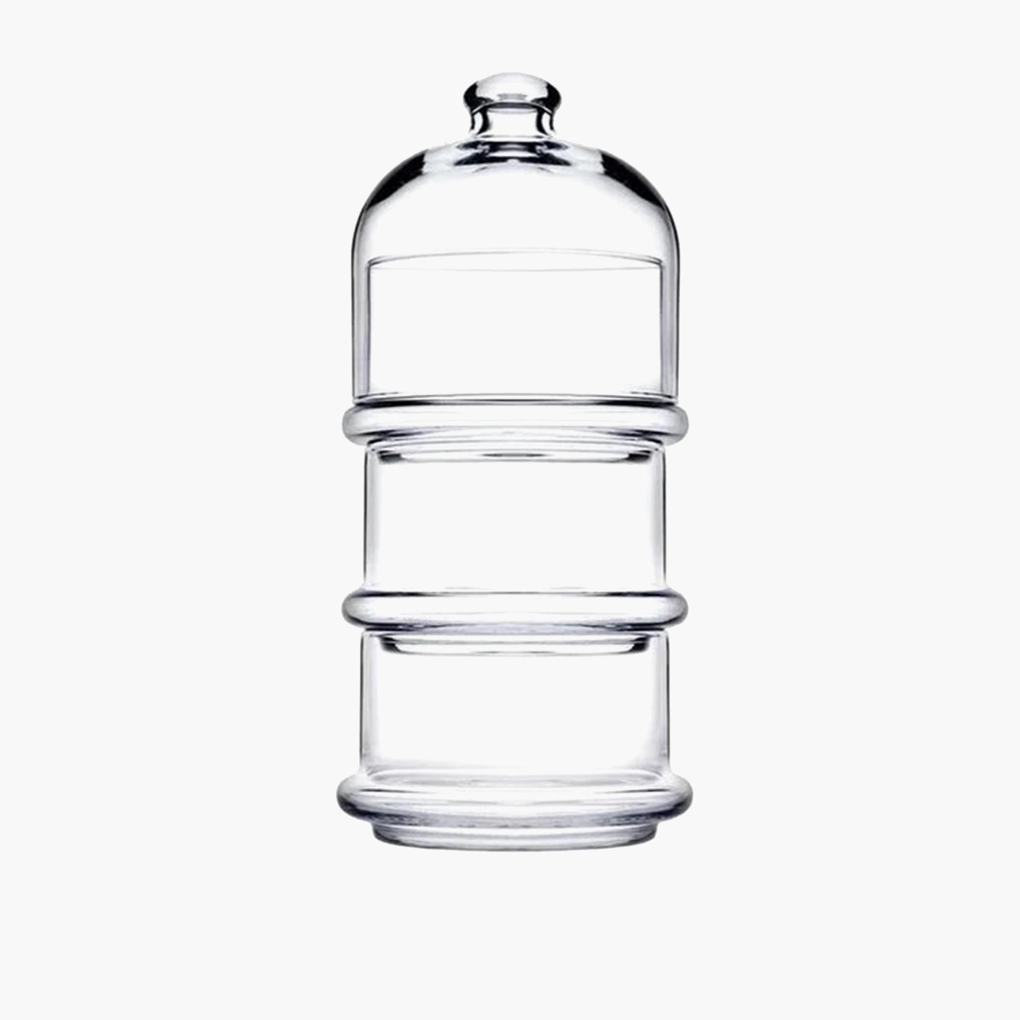 حامل كيك زجاج 3 طوابق مع قبة من باشابتشي - 26 سم-household-dining-serveware-cakestands-image-2