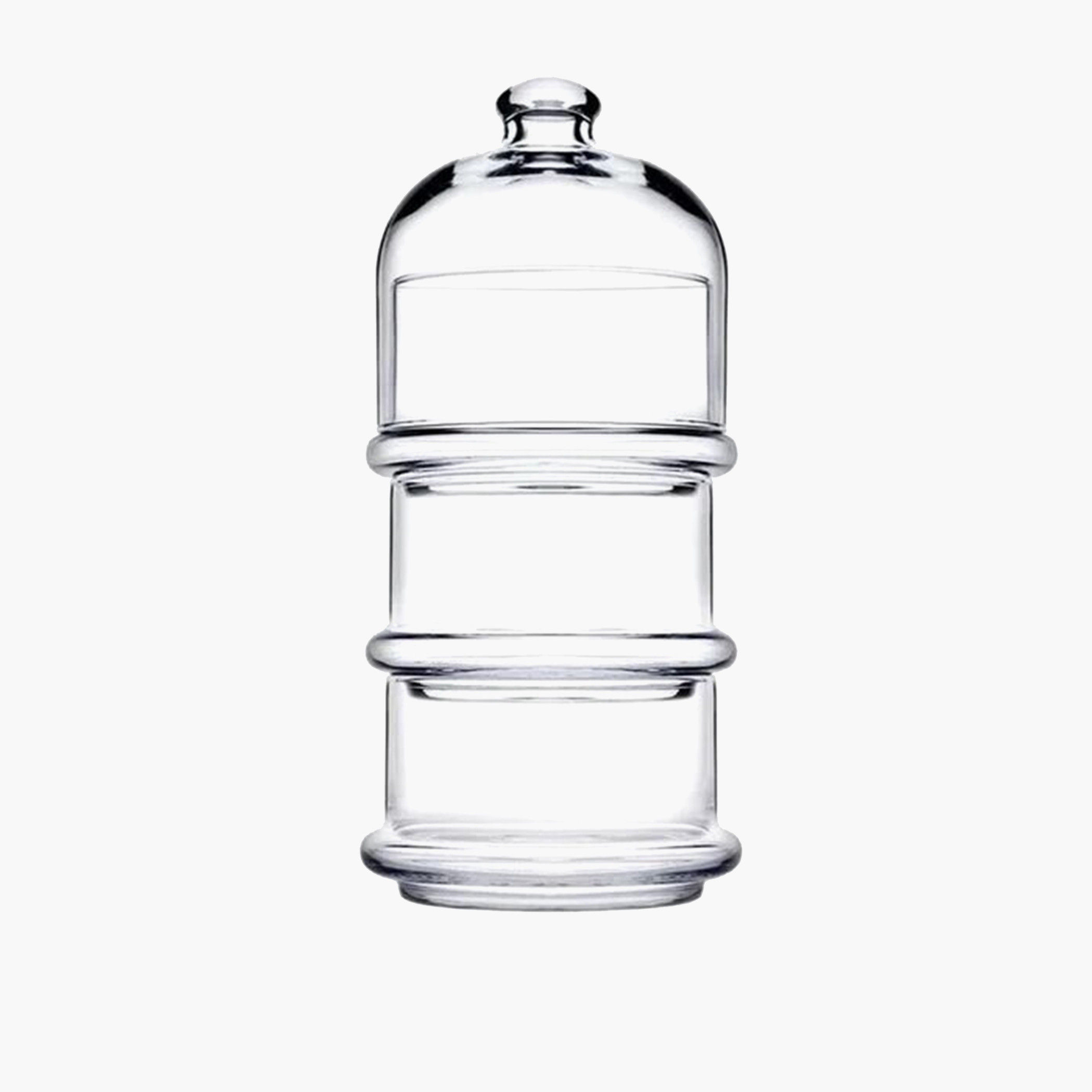 حامل كيك زجاج 3 طوابق مع قبة من باشابتشي - 26 سم-household-dining-serveware-cakestands-image-2