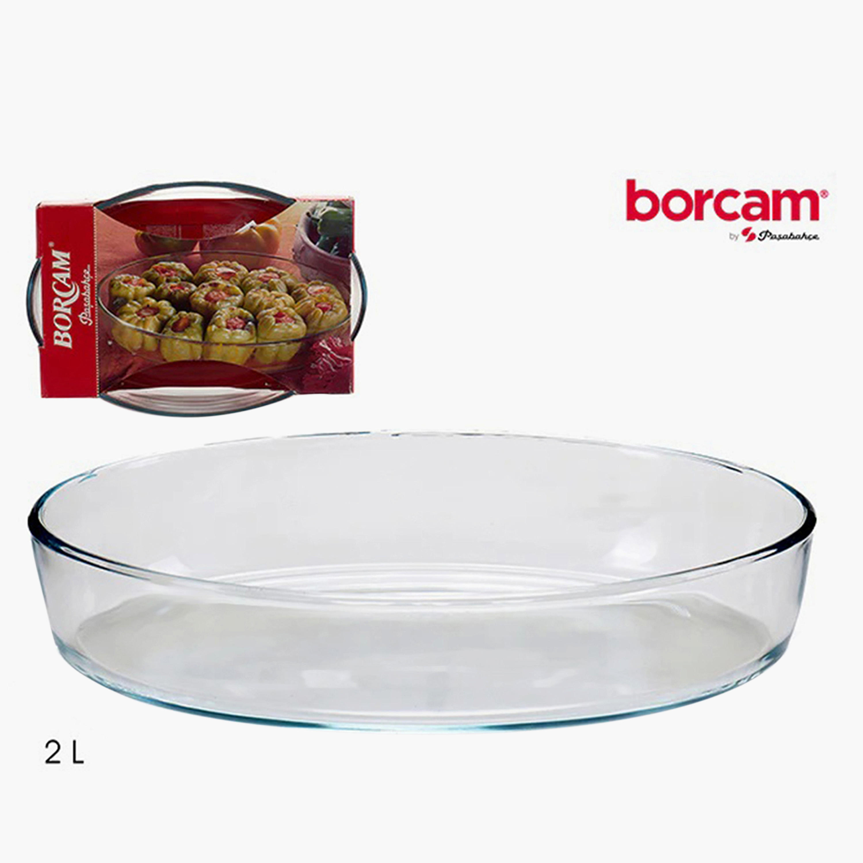 صينية تقديم بوركام زجاجية بيضاوية من باشابتشي- 21x30 سم-household-dining-serveware-servingtrays-image-1