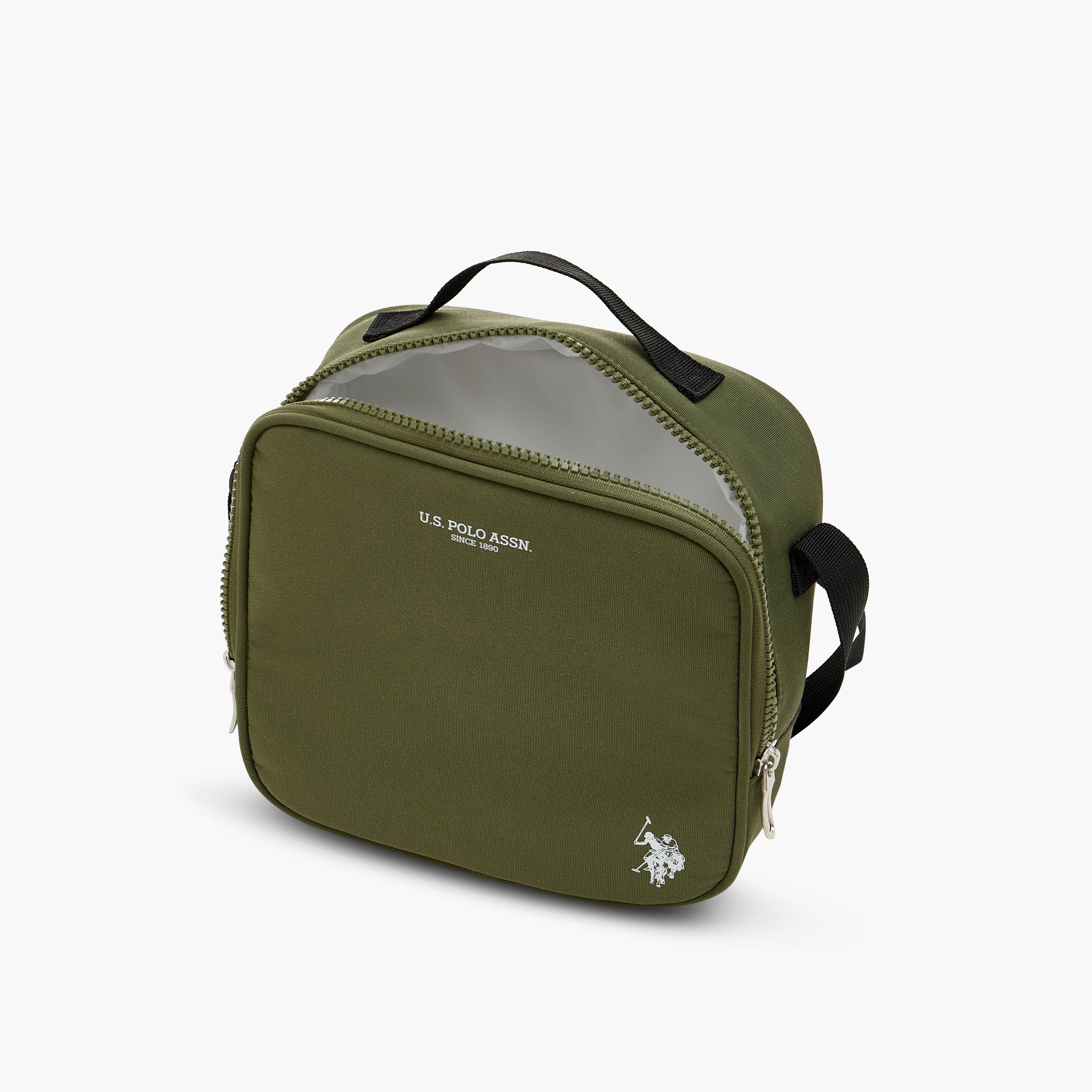 US POLO ASSN. Solid Lunch Bag with Adjustable Strap and Zip Closure-school-lunchessentials-lunchbags-image-5