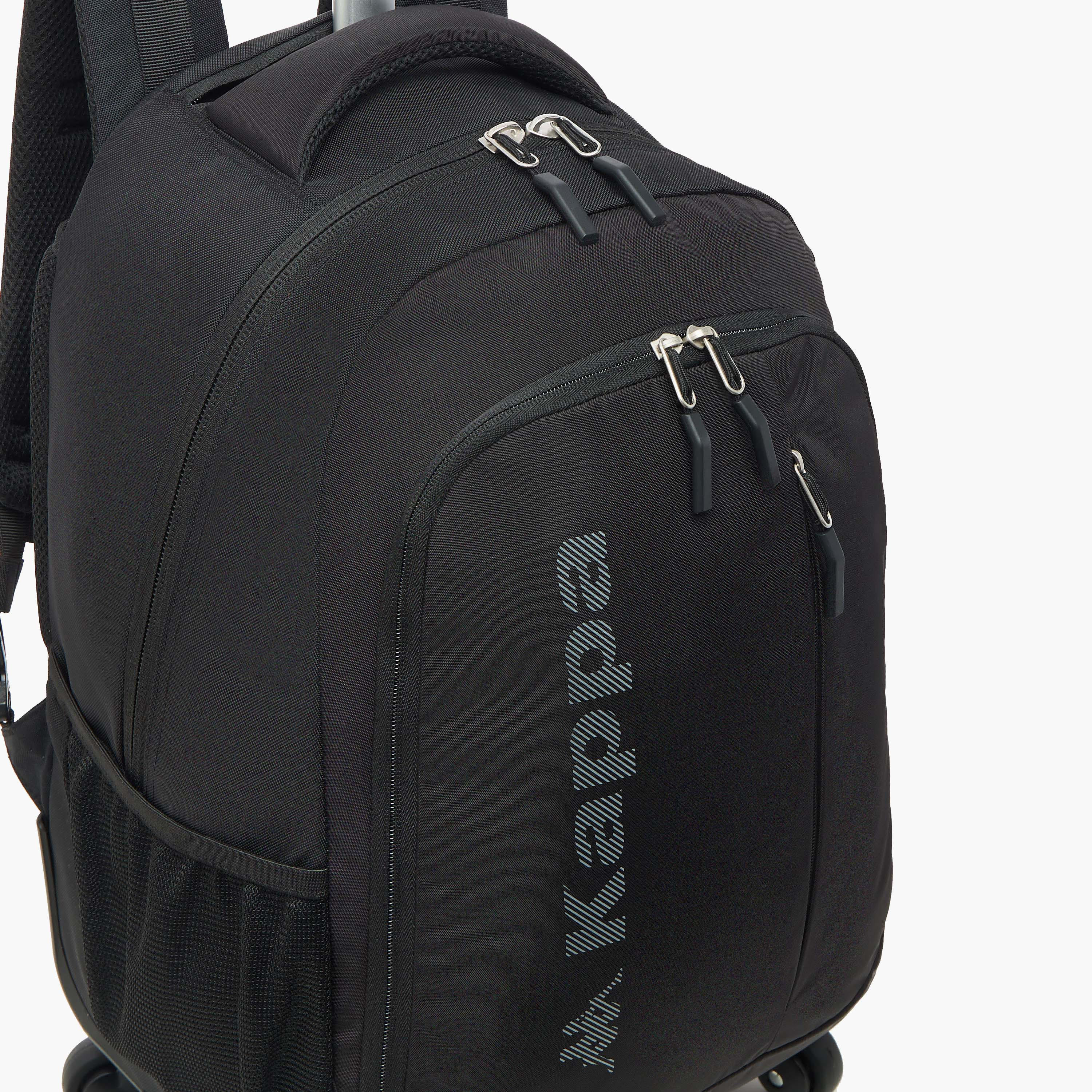 Kappa Logo Print Trolley Backpack with Retractable Handle - 48x34x23 cm-school-bagsandbackpacks-trolleybags-image-10