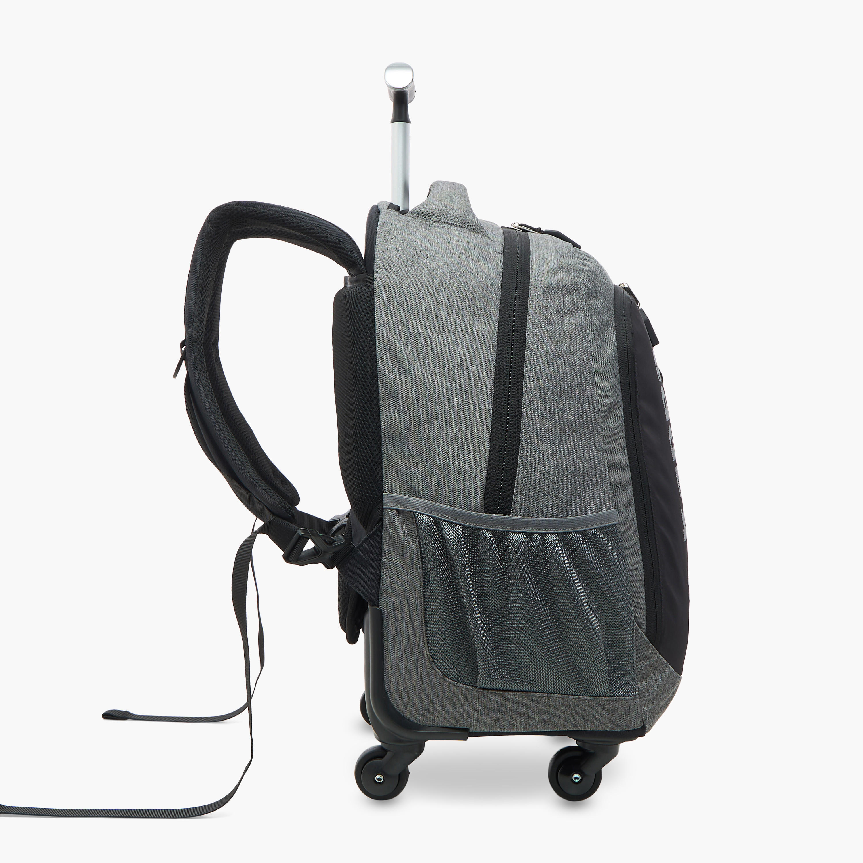 Kappa Logo Print Trolley Backpack with Retractable Handle - 48x34x23 cm-school-bagsandbackpacks-trolleybags-image-3