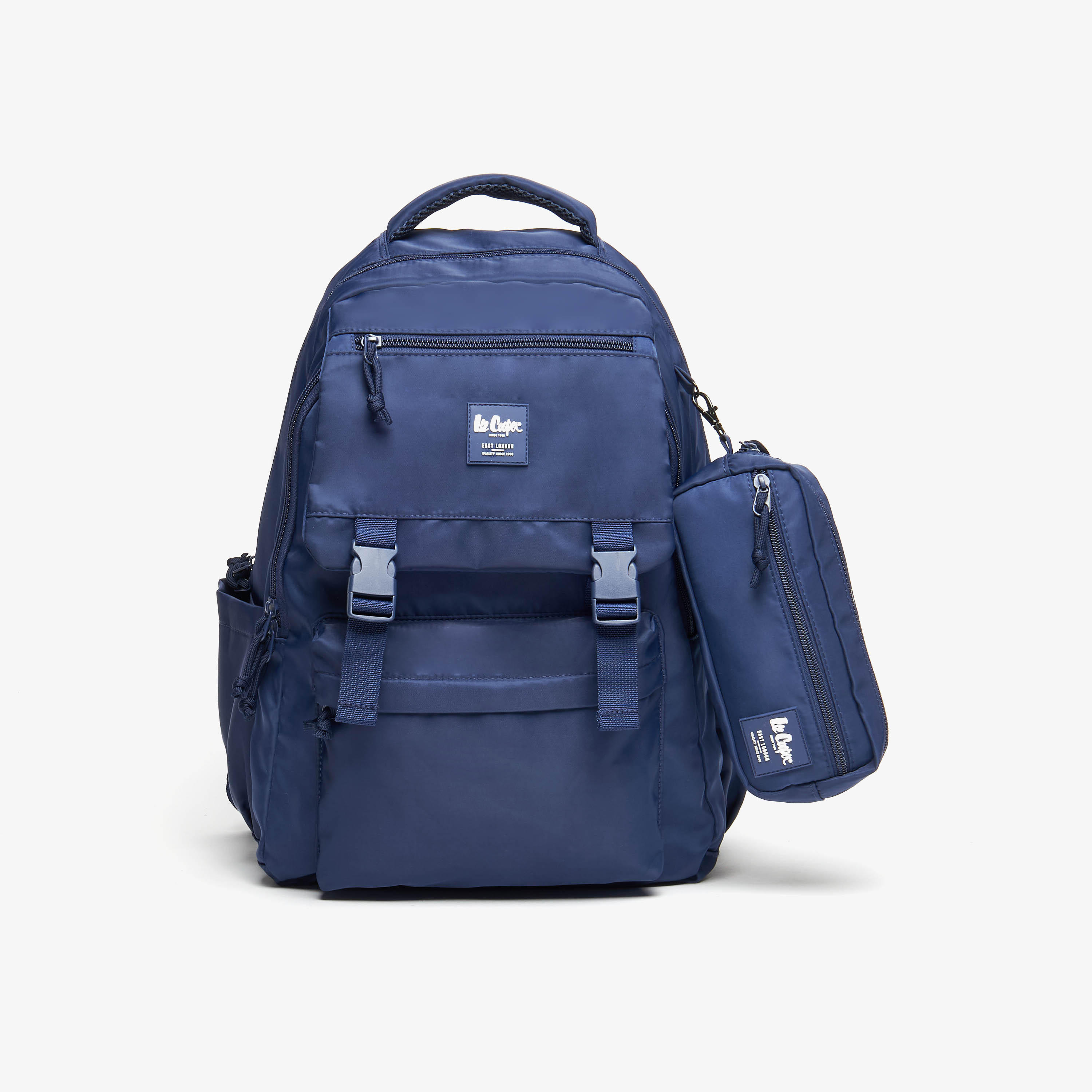 Lee Cooper Logo Applique Backpack with Adjustable Straps and Pencil Pouch - 46x32x20 cm-cpkids-backtoschool-schoolbagsandbackpacks-backpacks-image-1