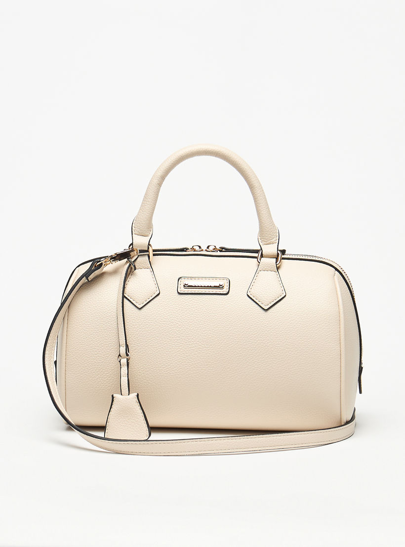 Celeste Textured Duffel Bag with Detachable Strap and Zip Closure-women-bagsandwallets-handbags-image-1