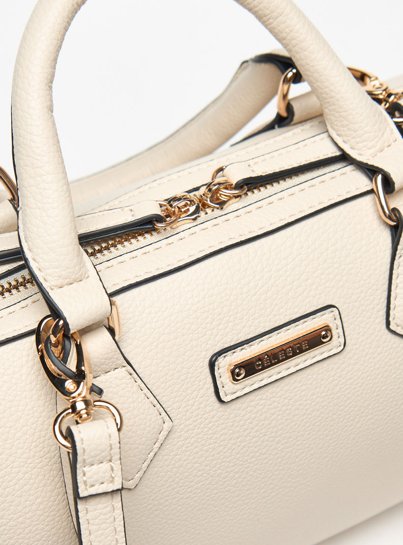 Celeste Textured Duffel Bag with Detachable Strap and Zip Closure-women-bagsandwallets-handbags-image-3