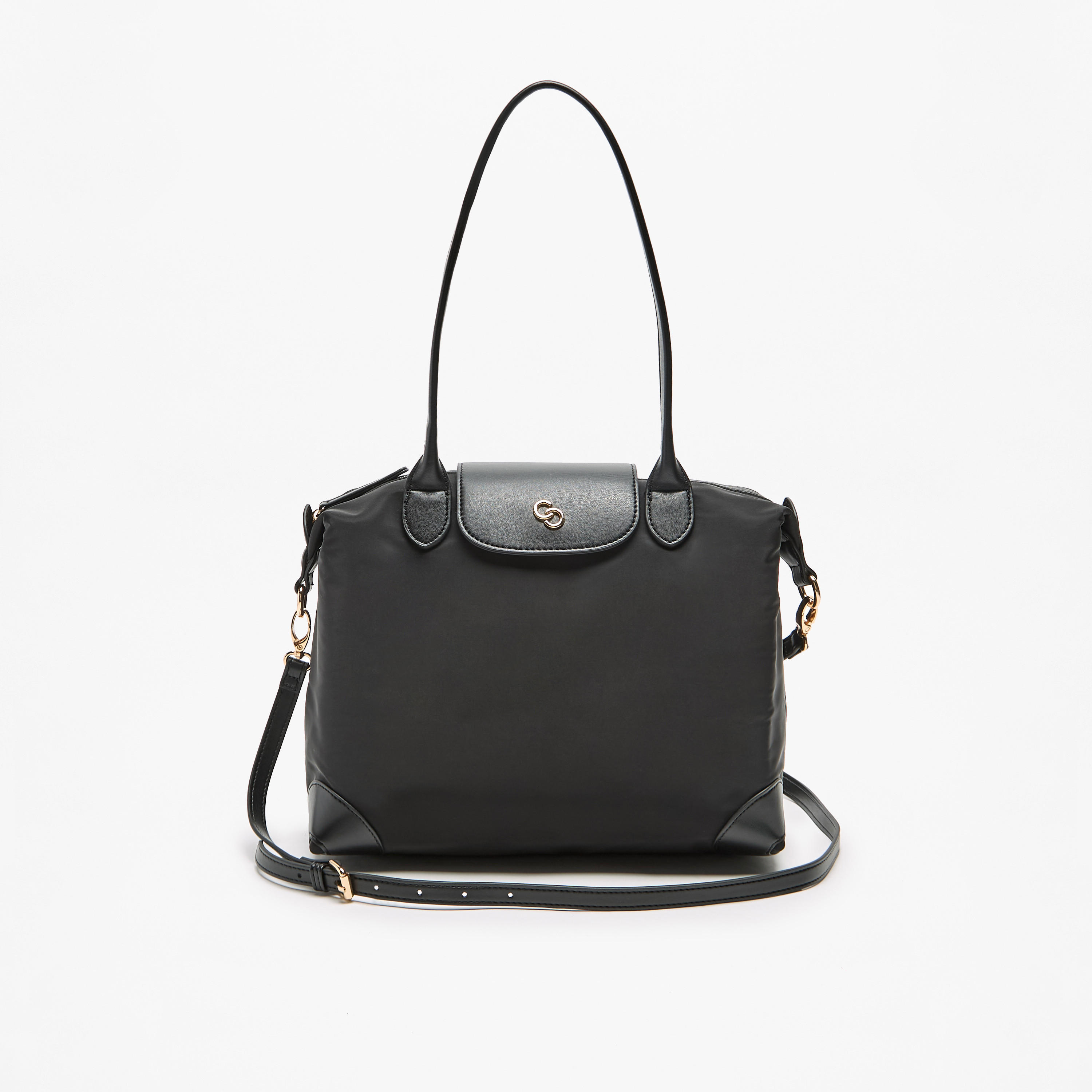 شنطة توتي سادة بحزام قابل للفصل وطية إغلاق من سيليست-women-bagsandwallets-handbags-image-1
