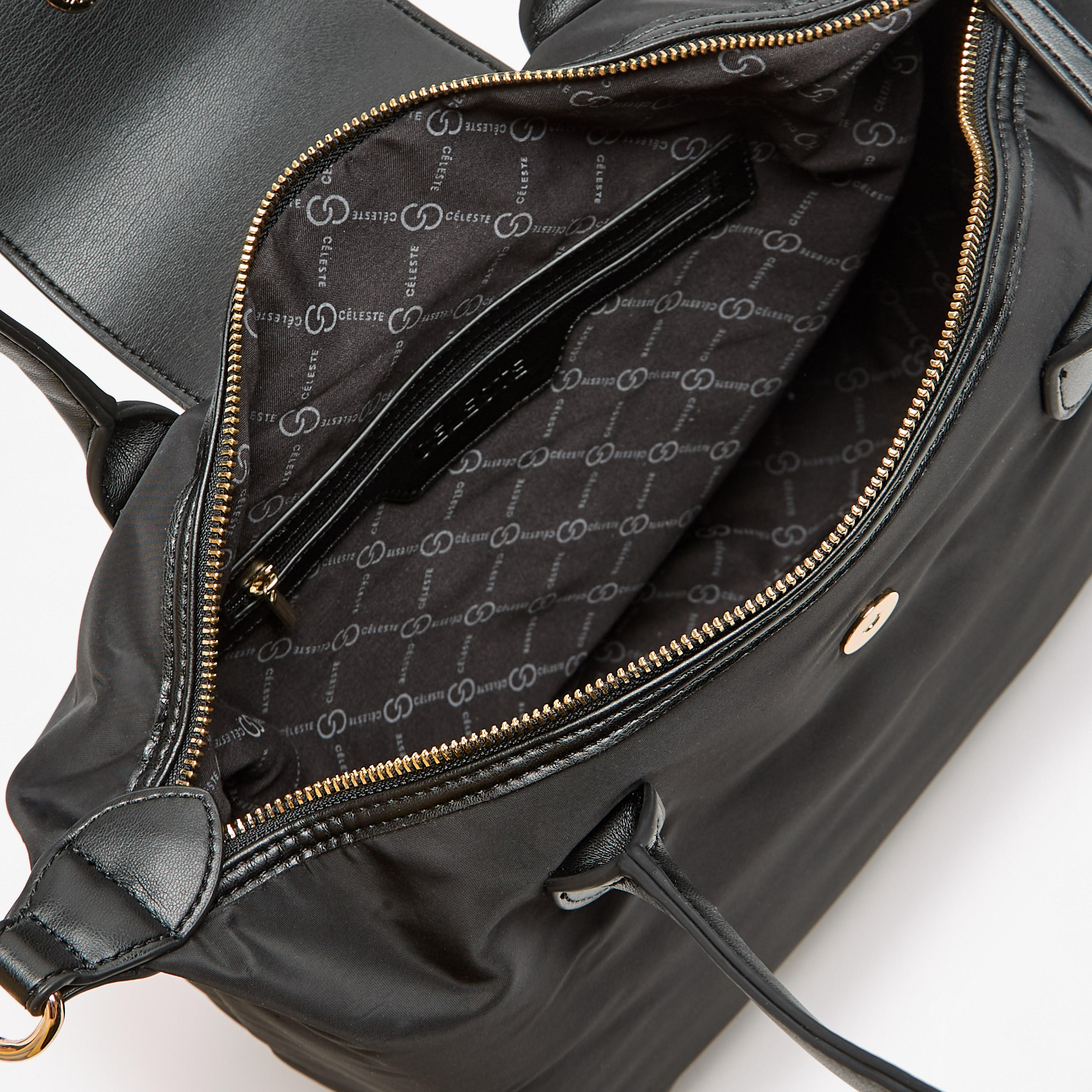 شنطة توتي سادة بحزام قابل للفصل وطية إغلاق من سيليست-women-bagsandwallets-handbags-image-5