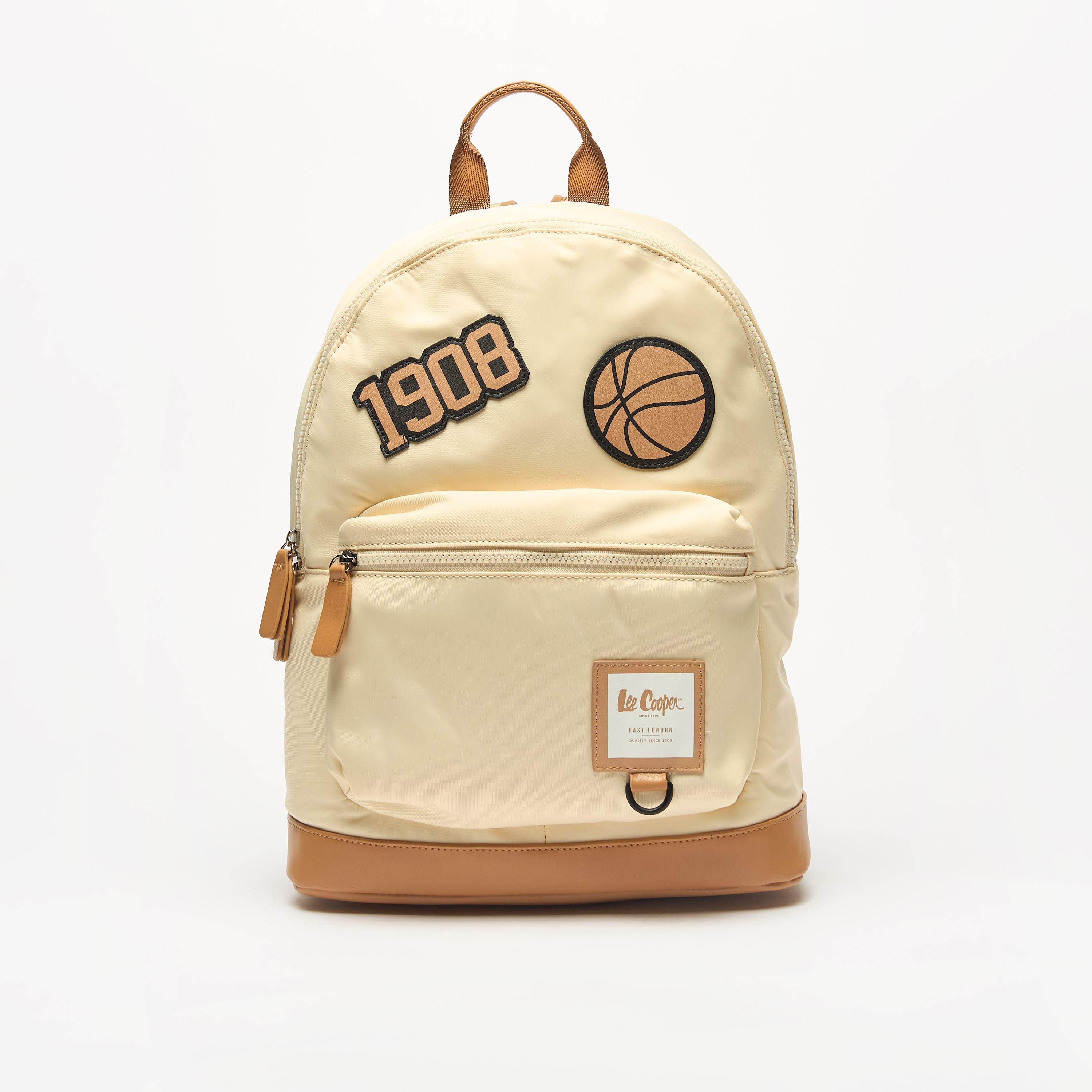 Lee Cooper Applique Detail Backpack with Adjustable Straps and Zip Closure - 30x13x41 cm-men-bags-image-1