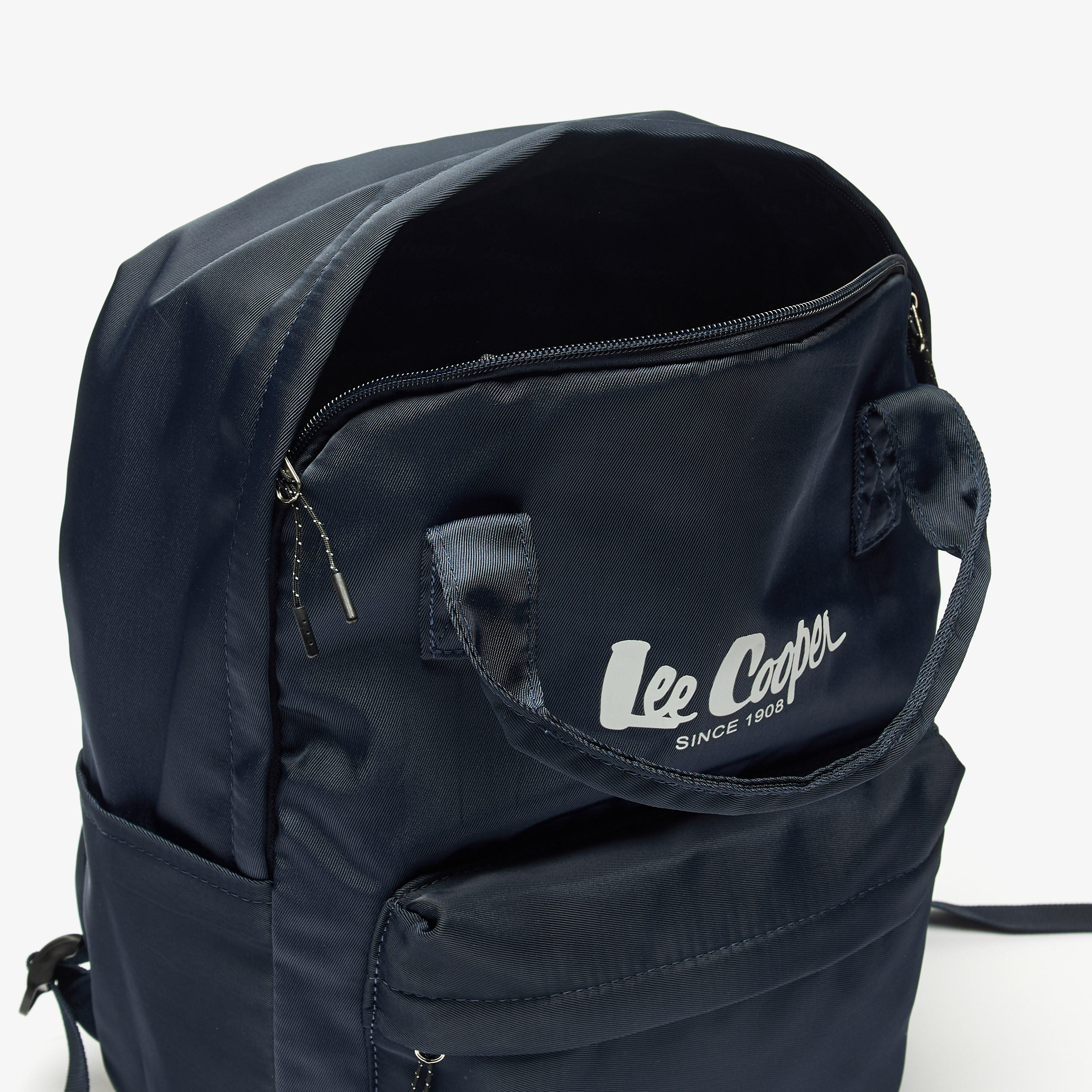 Lee Cooper Logo Print Backpack with Adjustable Straps and Handles - 29x14x38 cm-women-bagsandwallets-backpacks-image-4