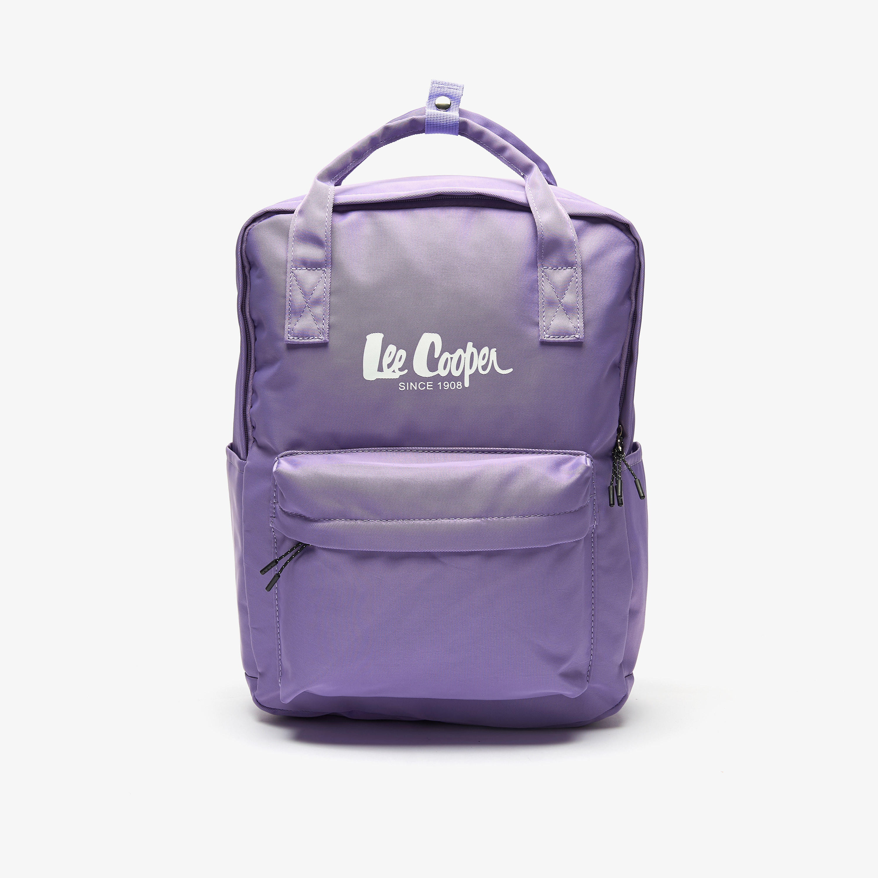 Lee Cooper Logo Print Backpack with Adjustable Straps and Handles - 29x14x38 cm-women-bagsandwallets-backpacks-image-1
