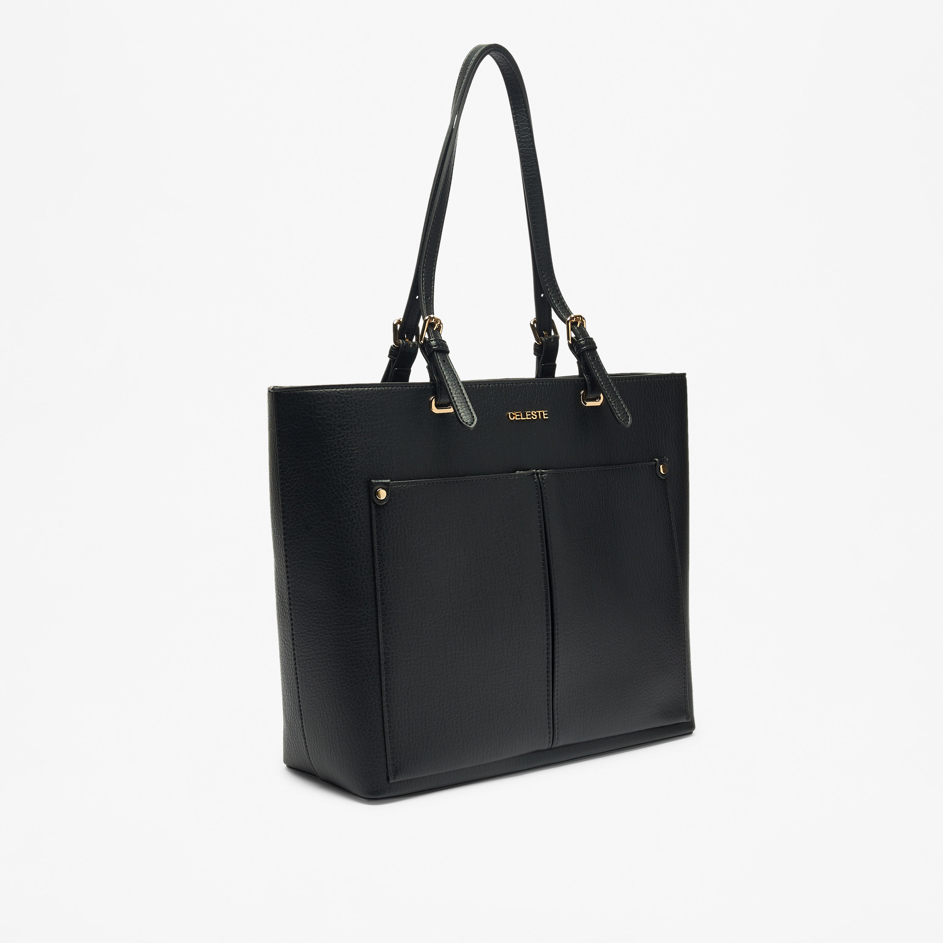 شنطة توتي سادة بسحاب إغلاق ومقابض مزدوجة من سيليست-women-bagsandwallets-handbags-image-4